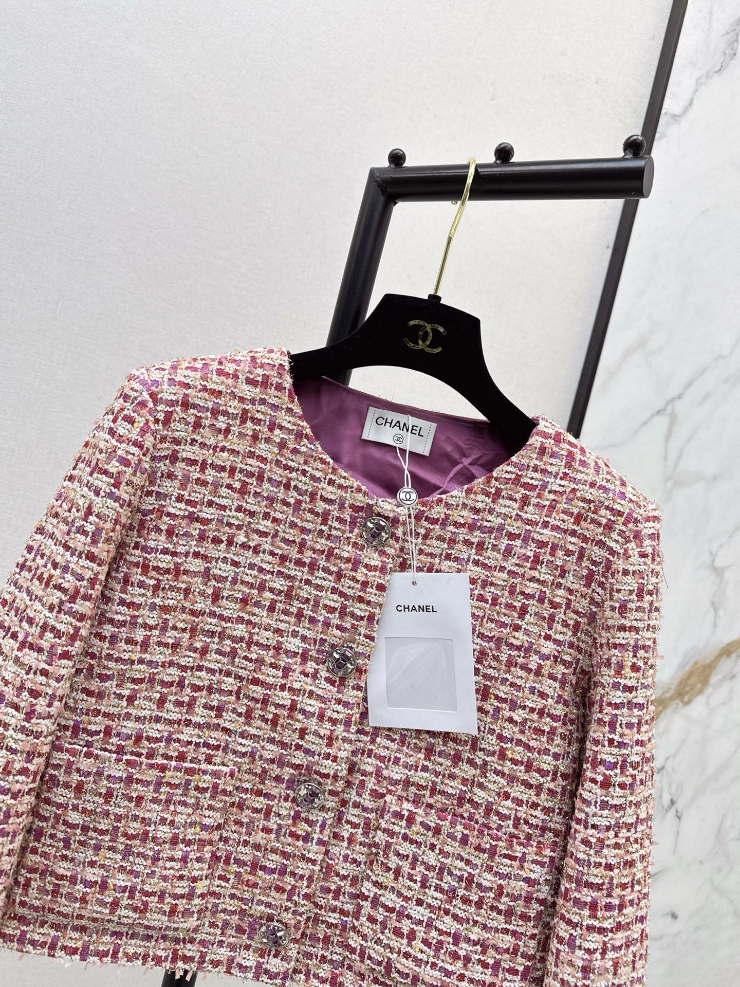 C 25 Woven Check Crew Neck Jacket
