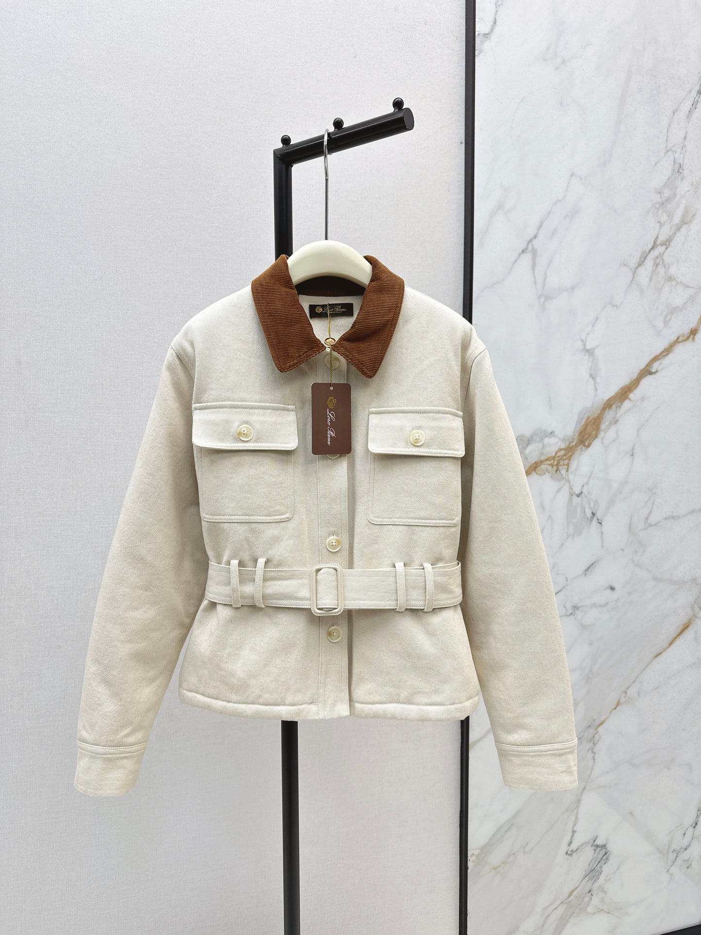 Lor 25fw New style quilted windbreaker with waist design(KHAKI/BEIGI)