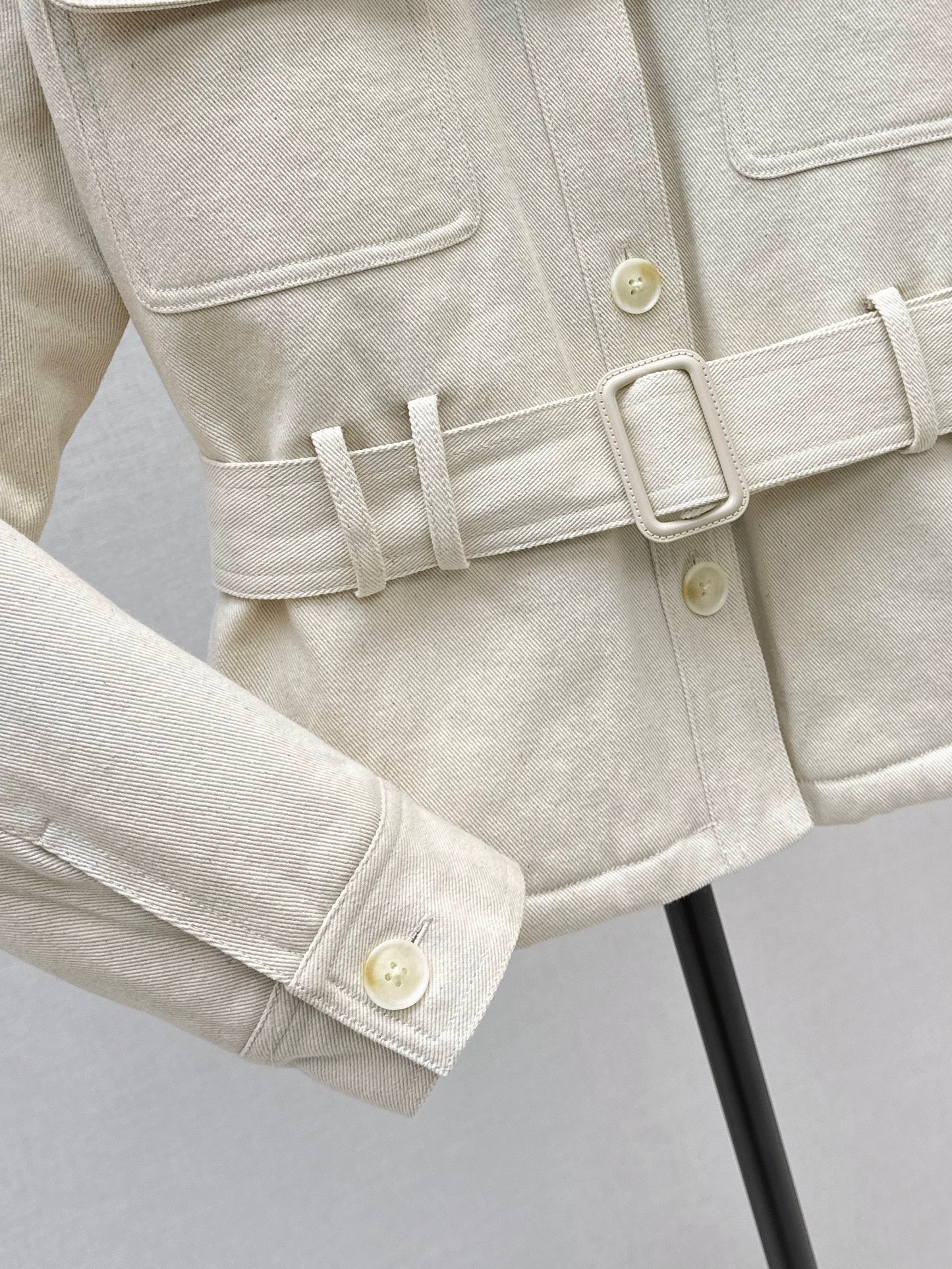Lor 25fw New style quilted windbreaker with waist design(KHAKI/BEIGI)