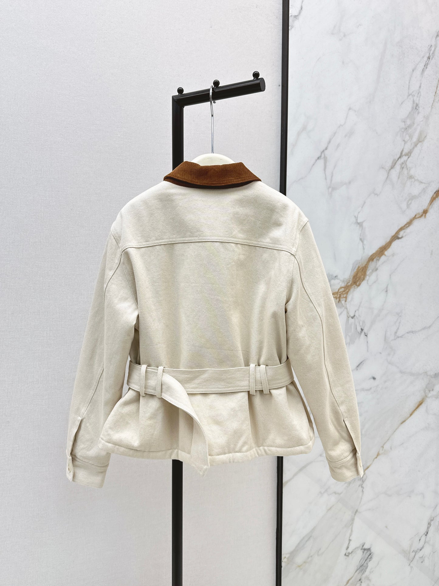 Lor 25fw New style quilted windbreaker with waist design(KHAKI/BEIGI)