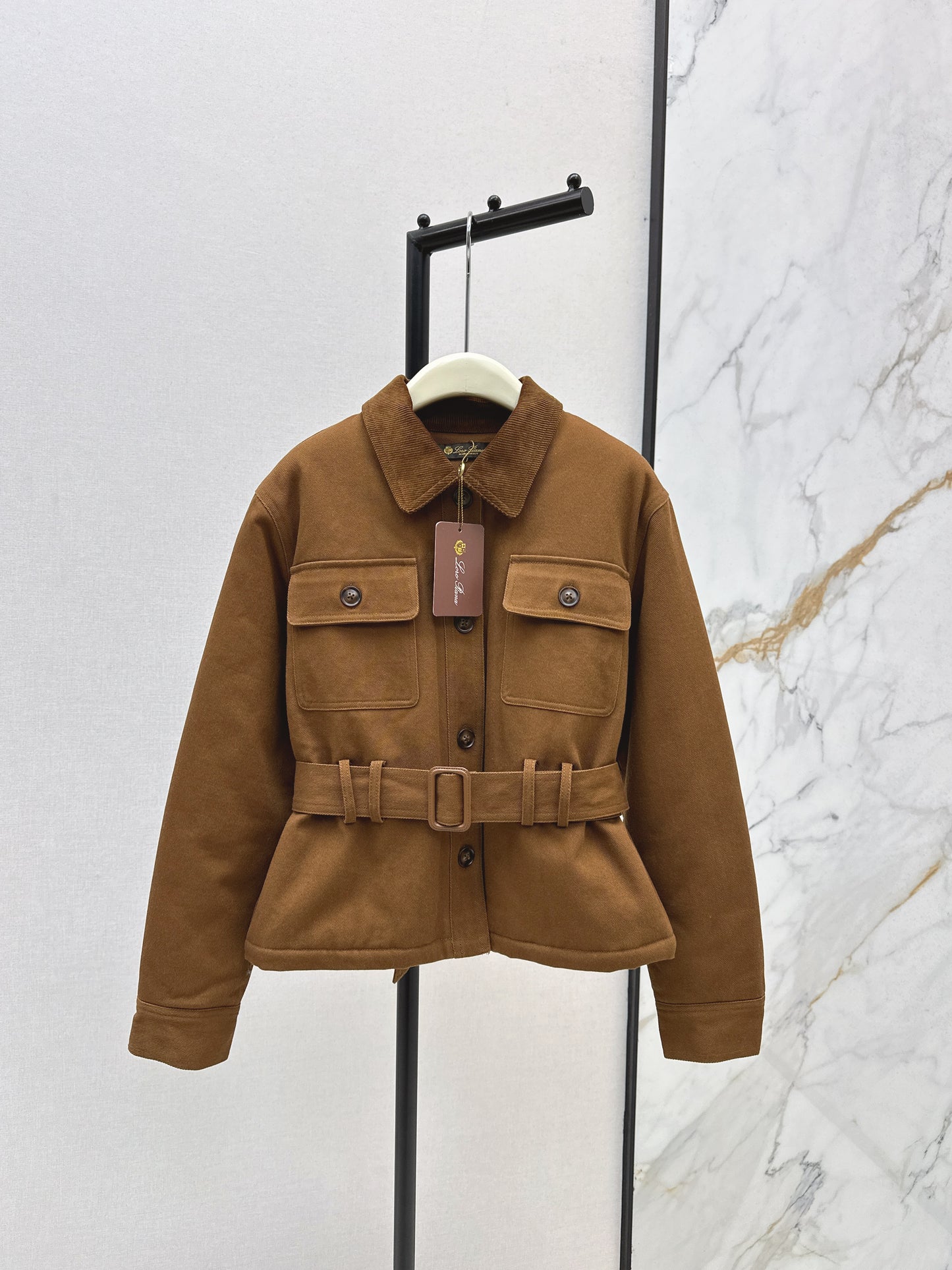 Lor 25fw New style quilted windbreaker with waist design(KHAKI/BEIGI)
