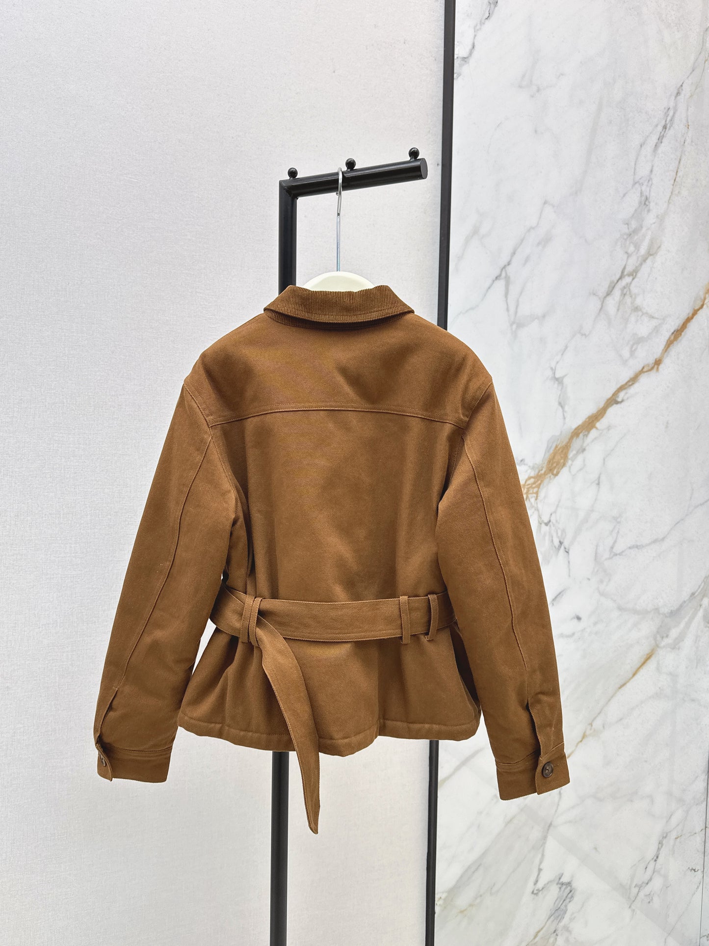 Lor 25fw New style quilted windbreaker with waist design(KHAKI/BEIGI)