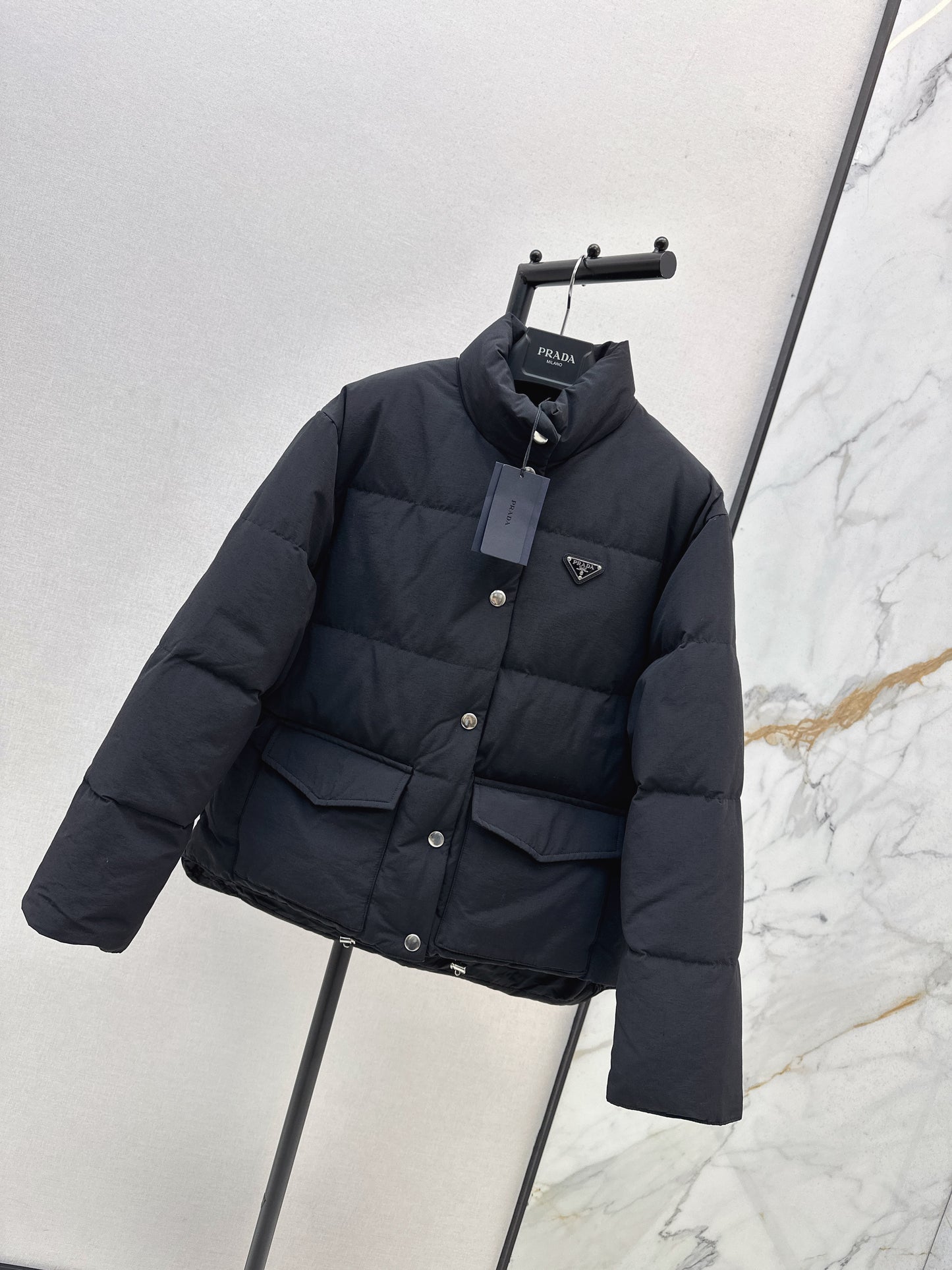 Pr 25 stand collar down jacket(KHAKI/BLACK)