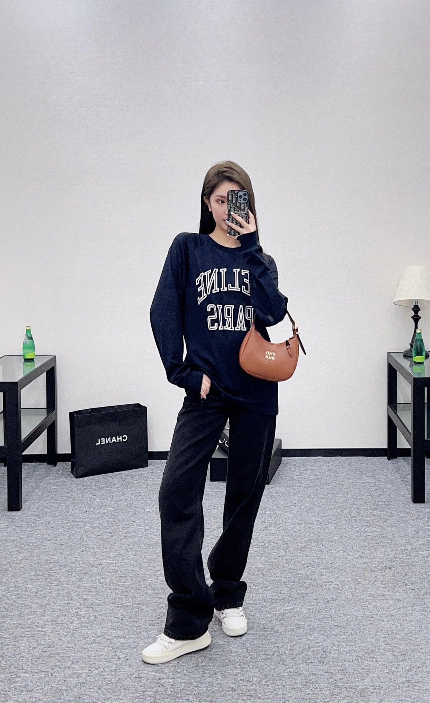 Ce 25 Round neck letter cotton long sleeved shirt