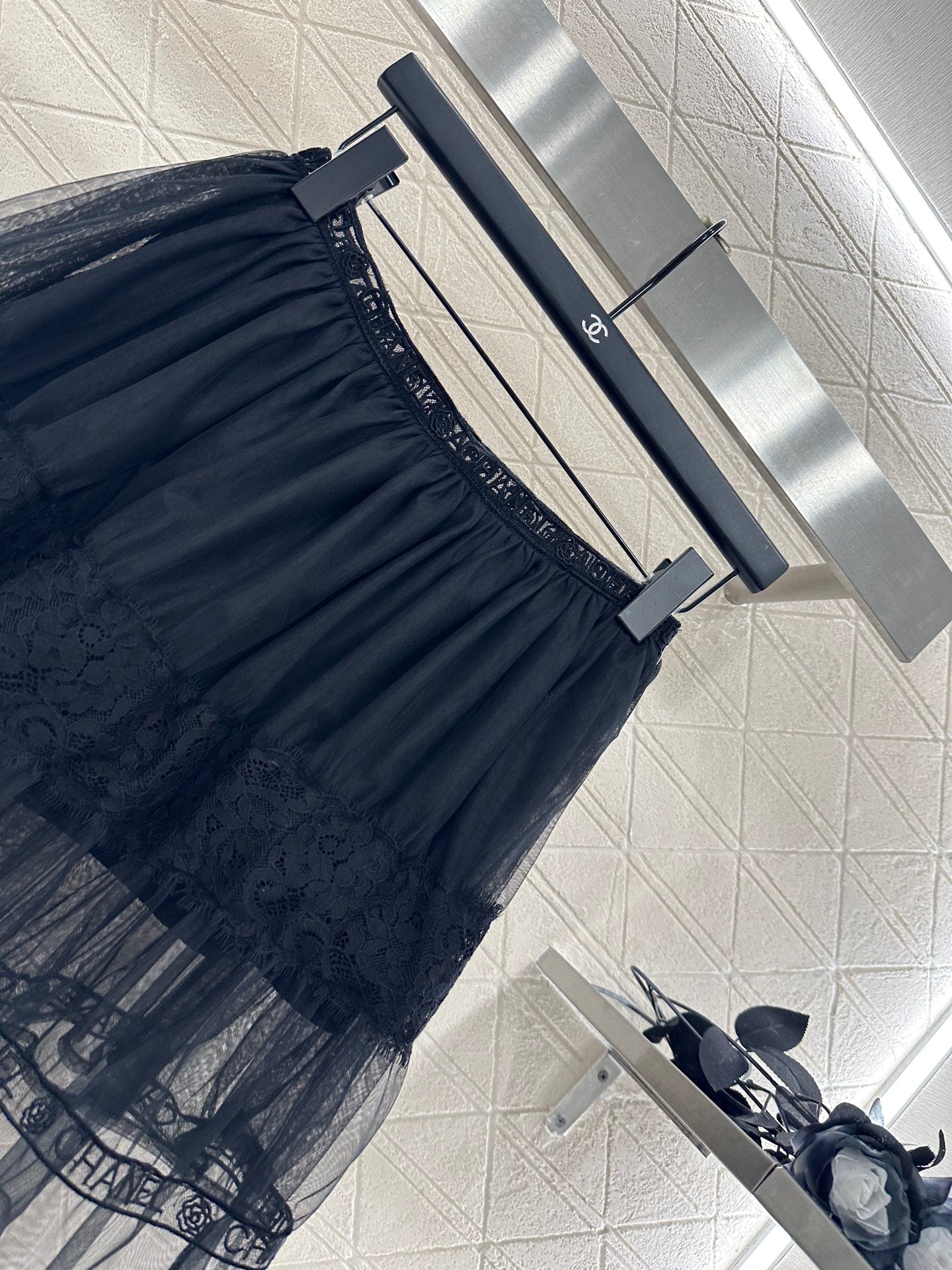 C 25 High waisted double-layer transparent cake gauze skirt