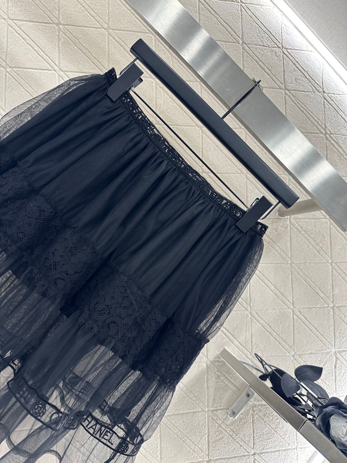 C 25 High waisted double-layer transparent cake gauze skirt