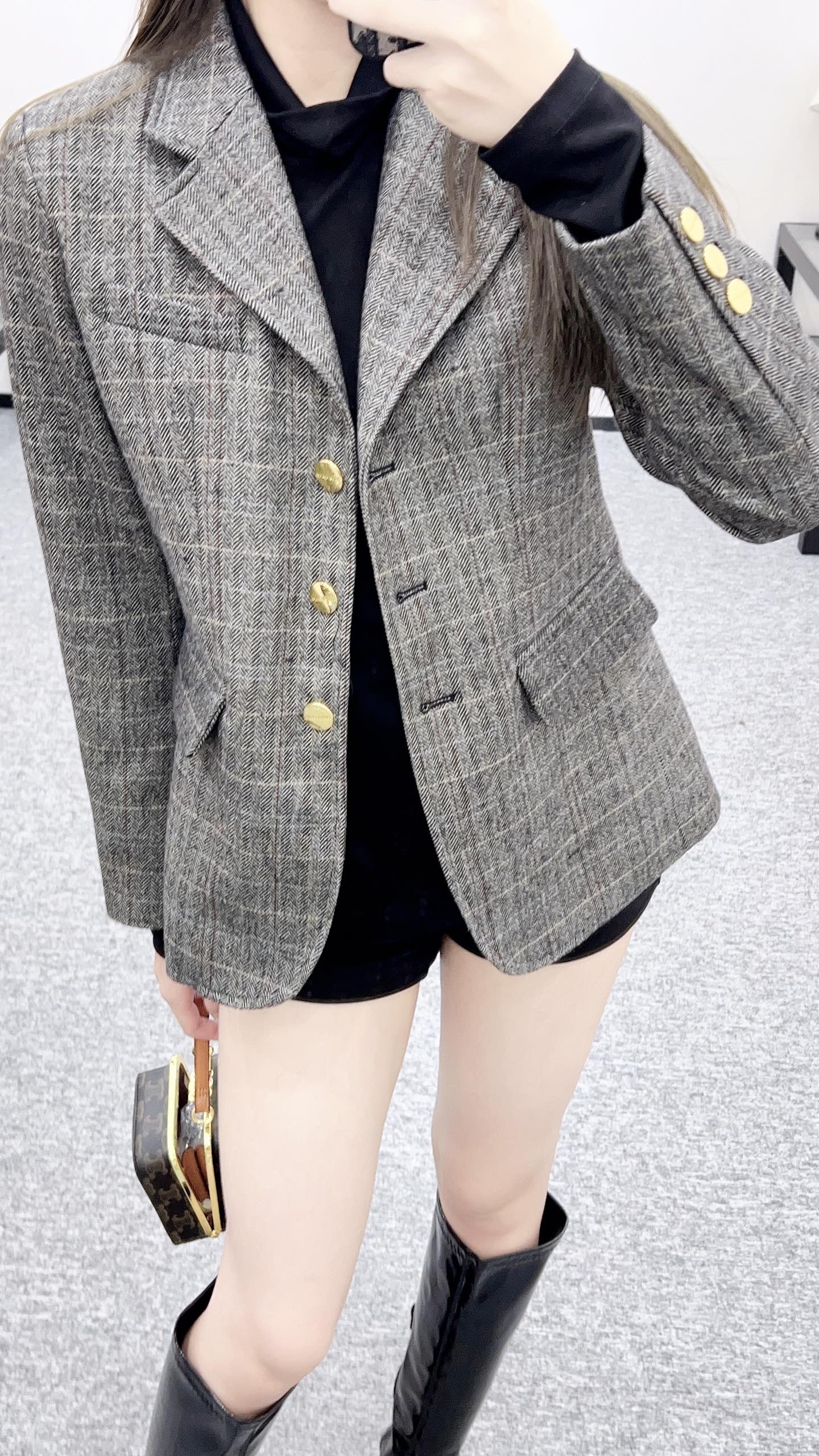 Mi 25 Plaid pocket suit jacket