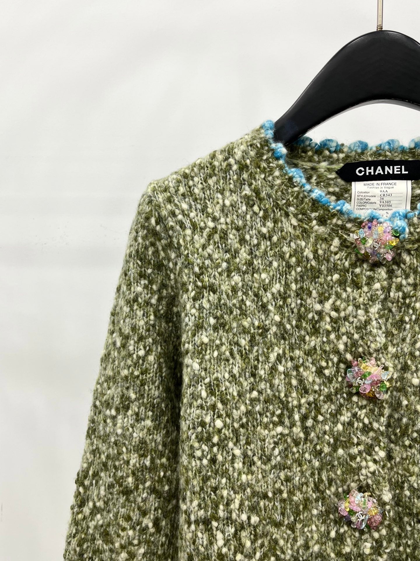 C 25 Handmade large diamond button cashmere cardigan