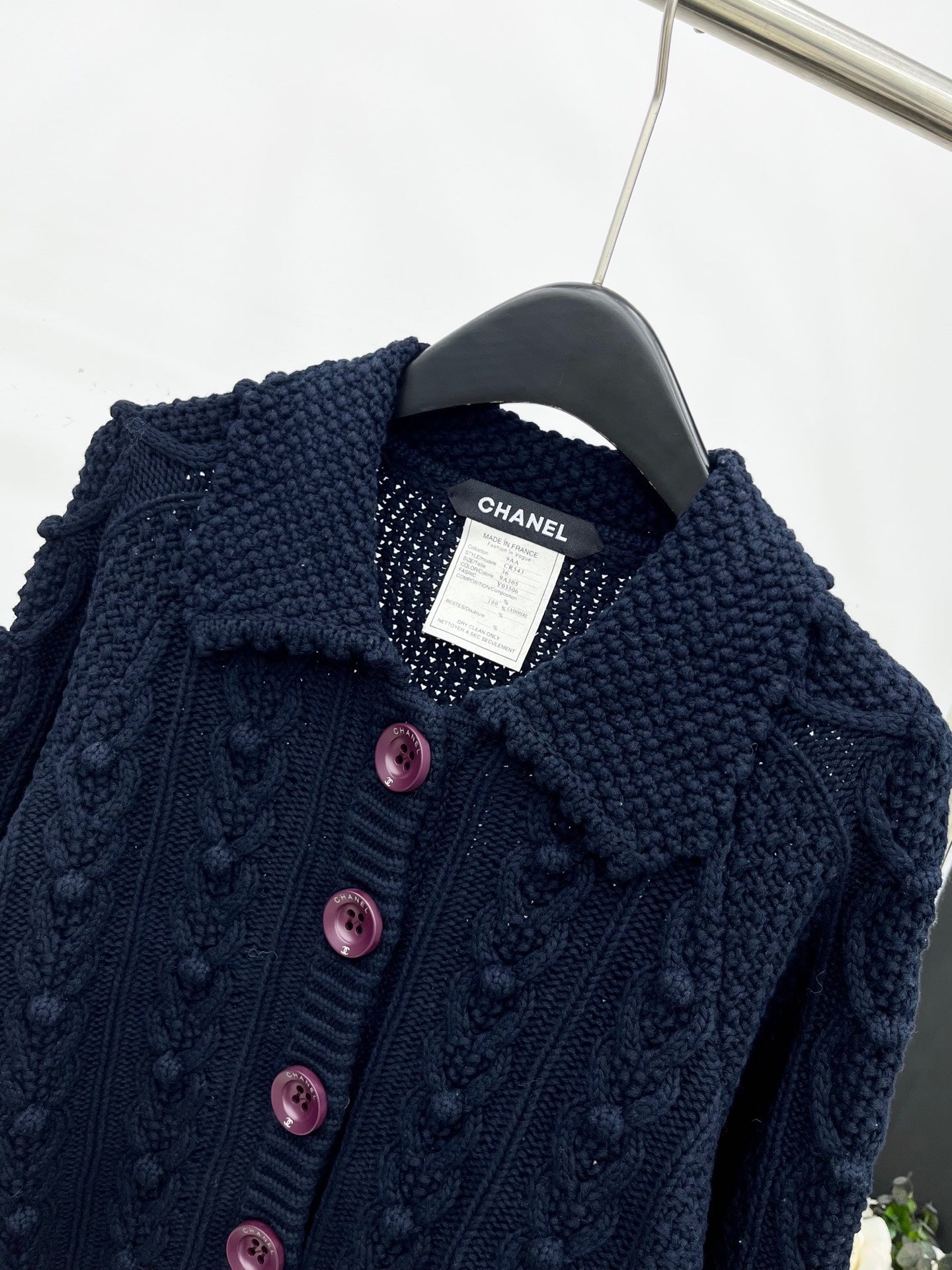 C 25 Heavy industry crochet lapel cashmere cardigan