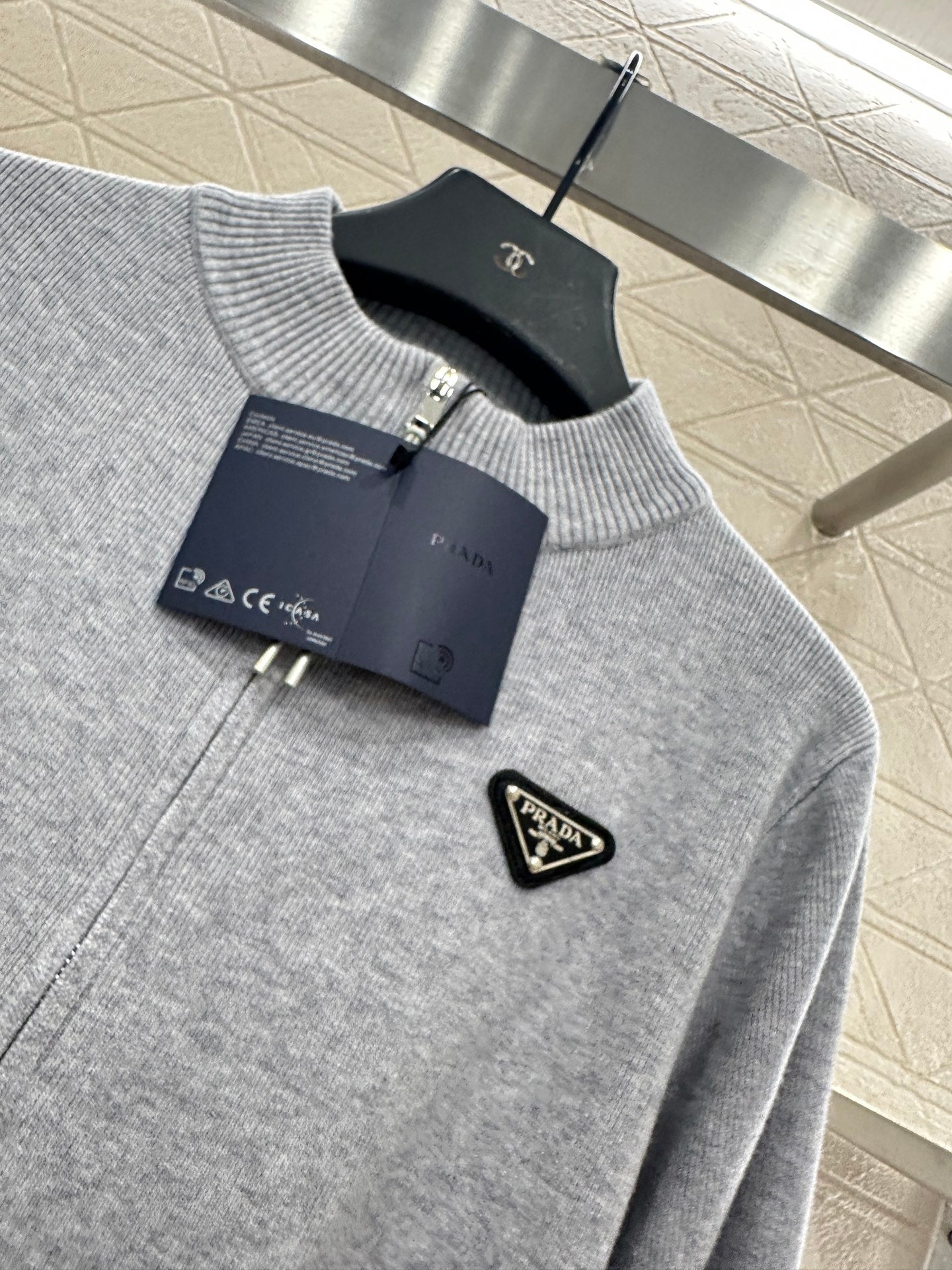 Pr 25 Zipper knitted wool jacket(BLACK/GRAY/BEIGI)