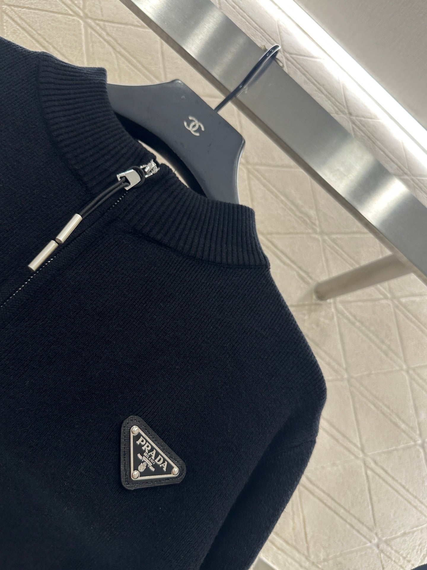 Pr 25 Zipper knitted wool jacket(BLACK/GRAY/BEIGI)
