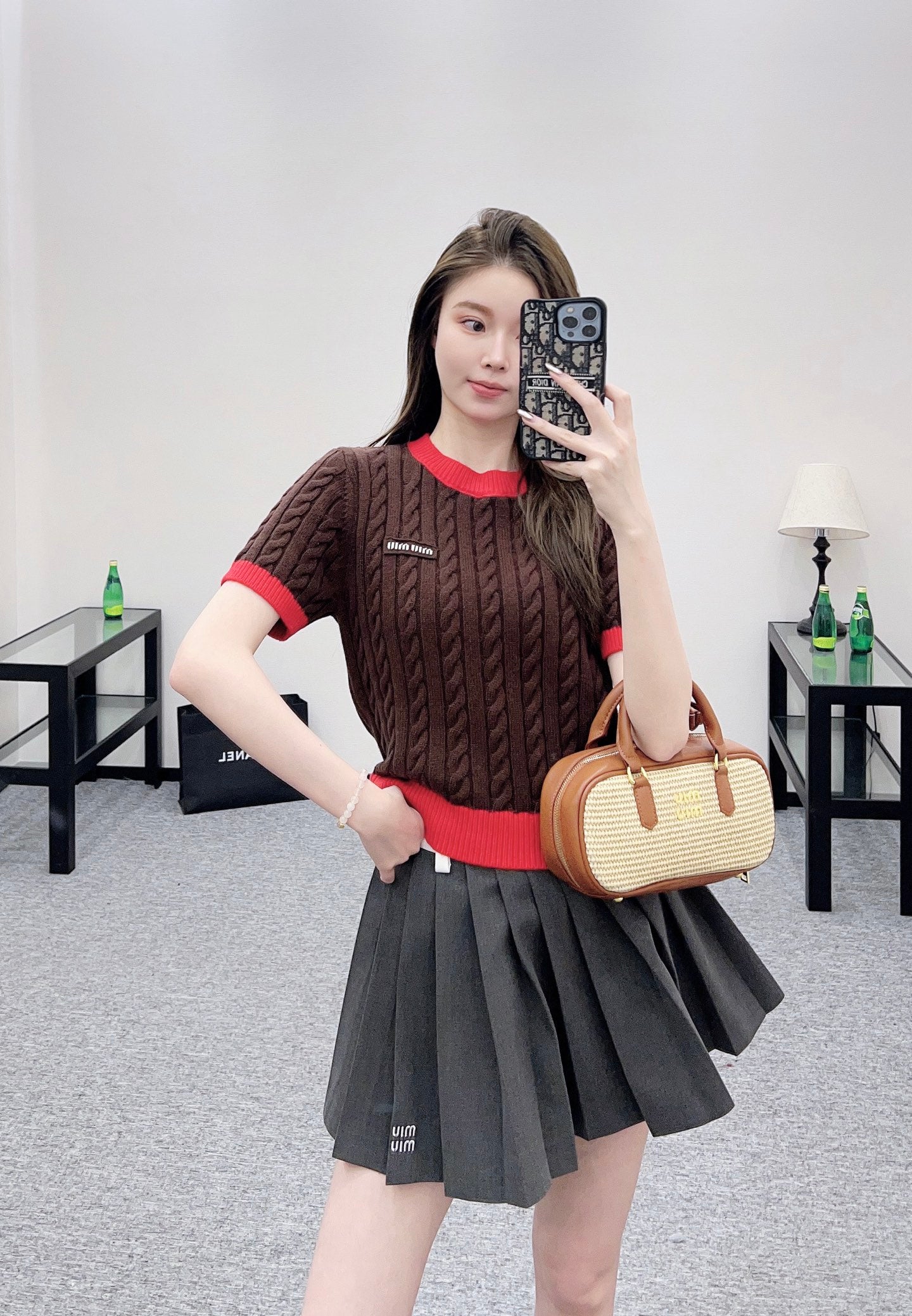 Mi 25 Fried Dough Twists letter knitting wool short sleeve