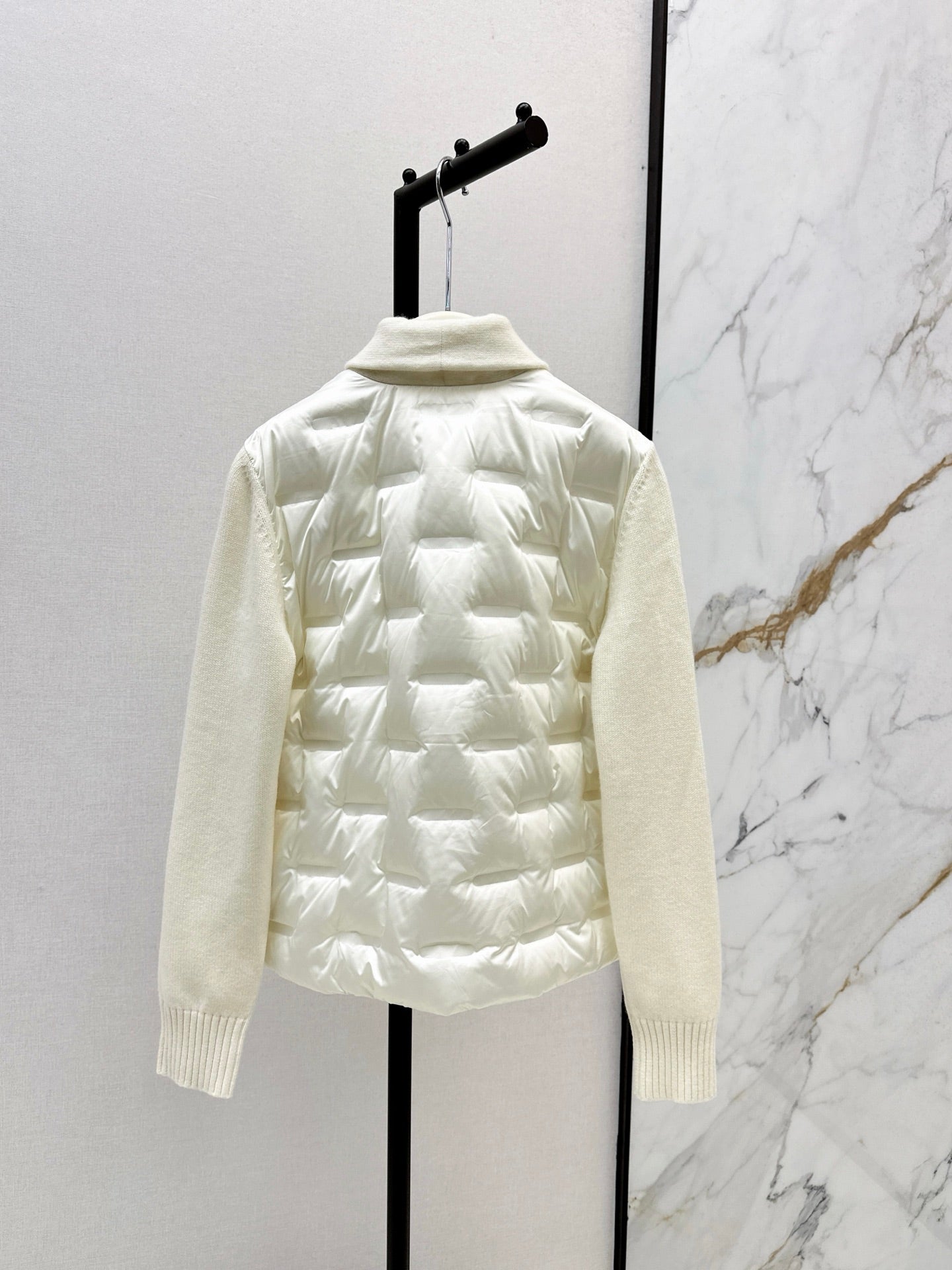 Lor 25 New knitted spliced goose down jacket(BIEIG/BROWN/WHITE)