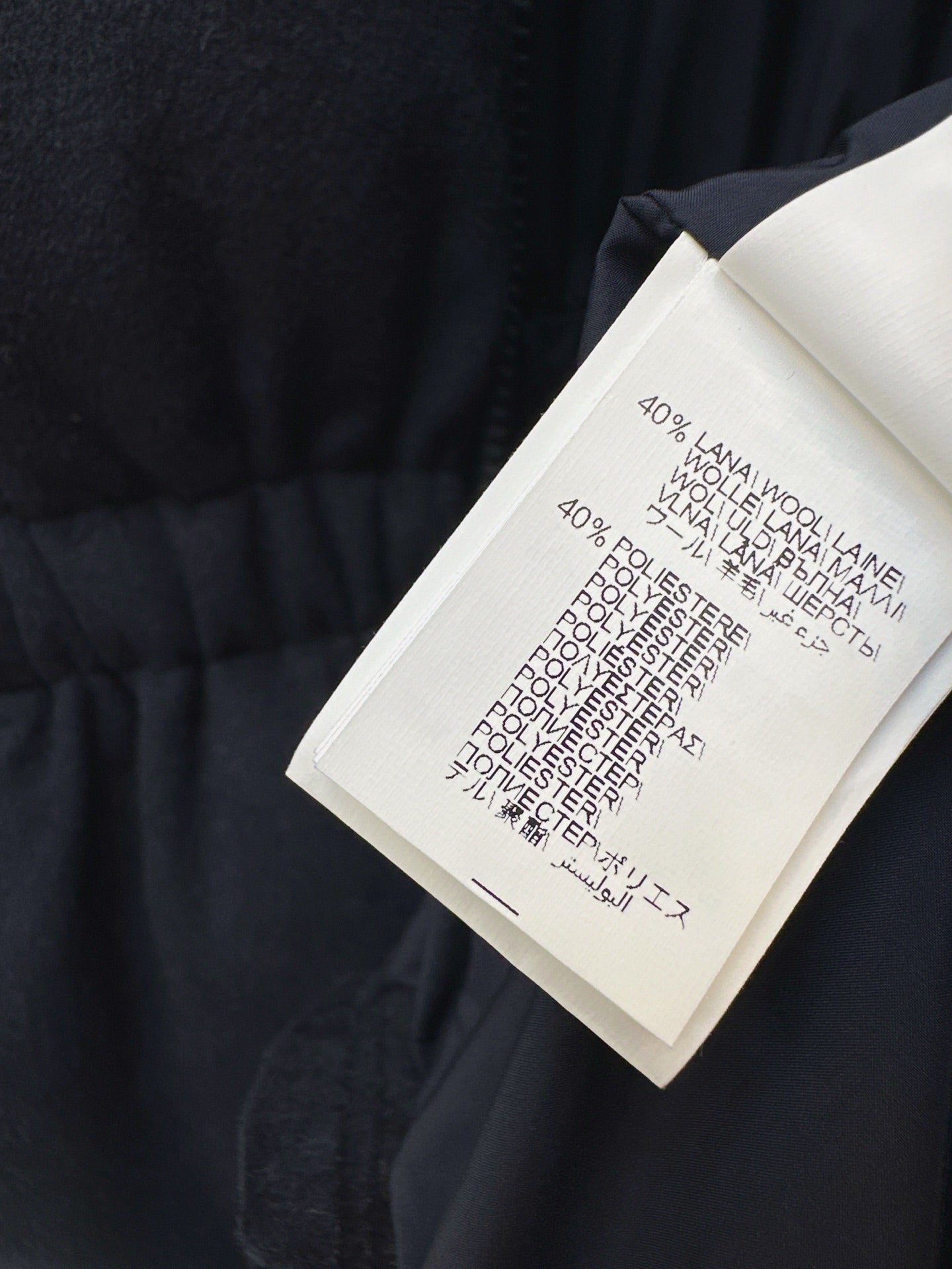 Lor 25 New drawstring waistband woolen down jacket(NAVY/BROWN)