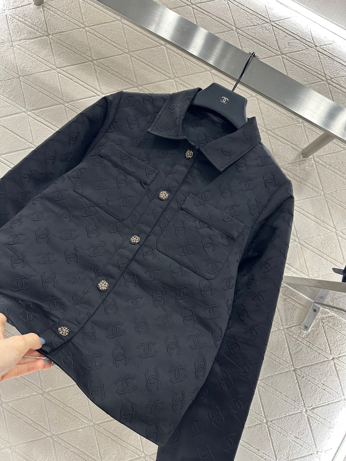 C 25 Jacquard jacket shorts set