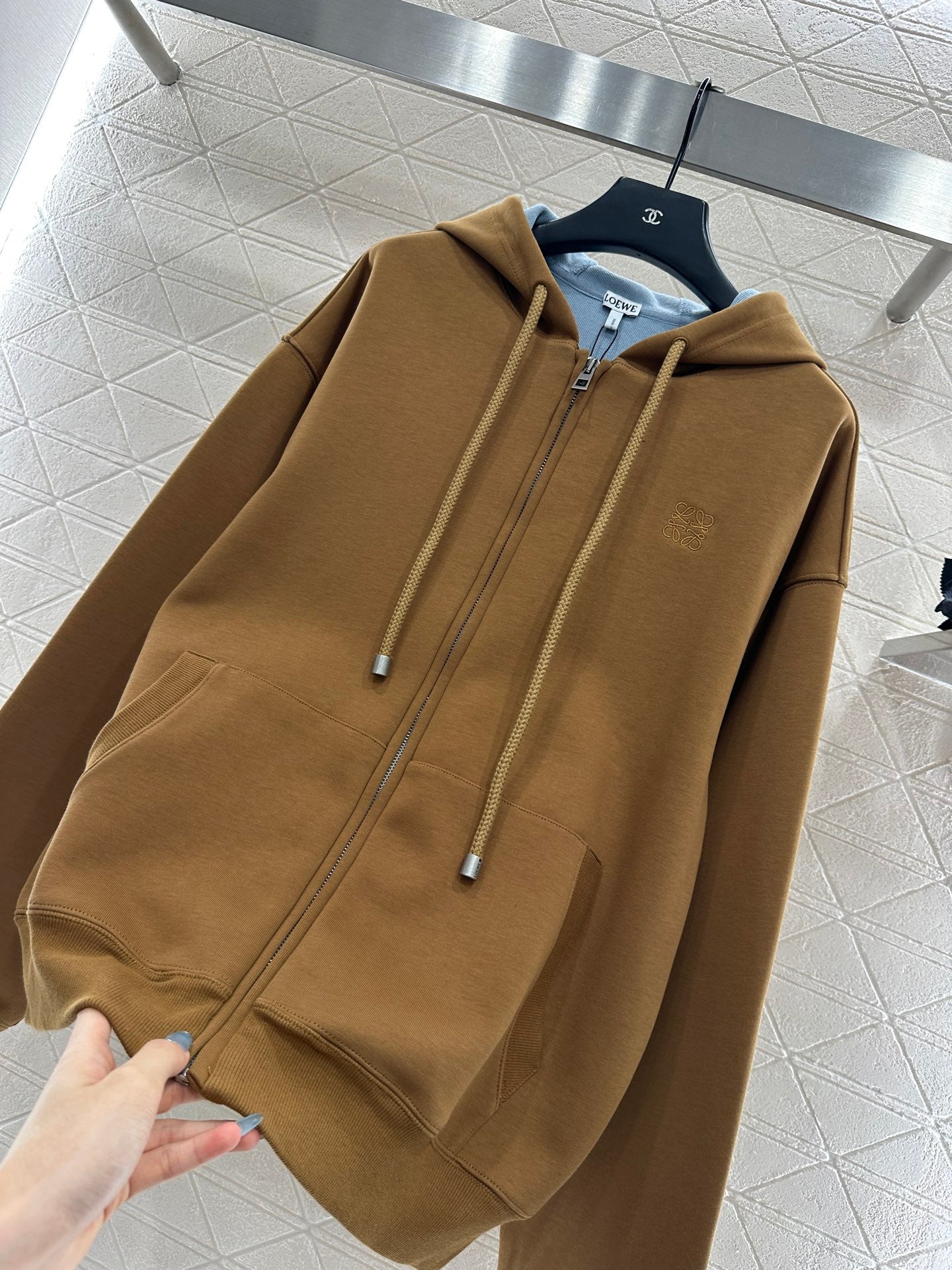 Lo 25 Hooded zipper open top drawstring jacket