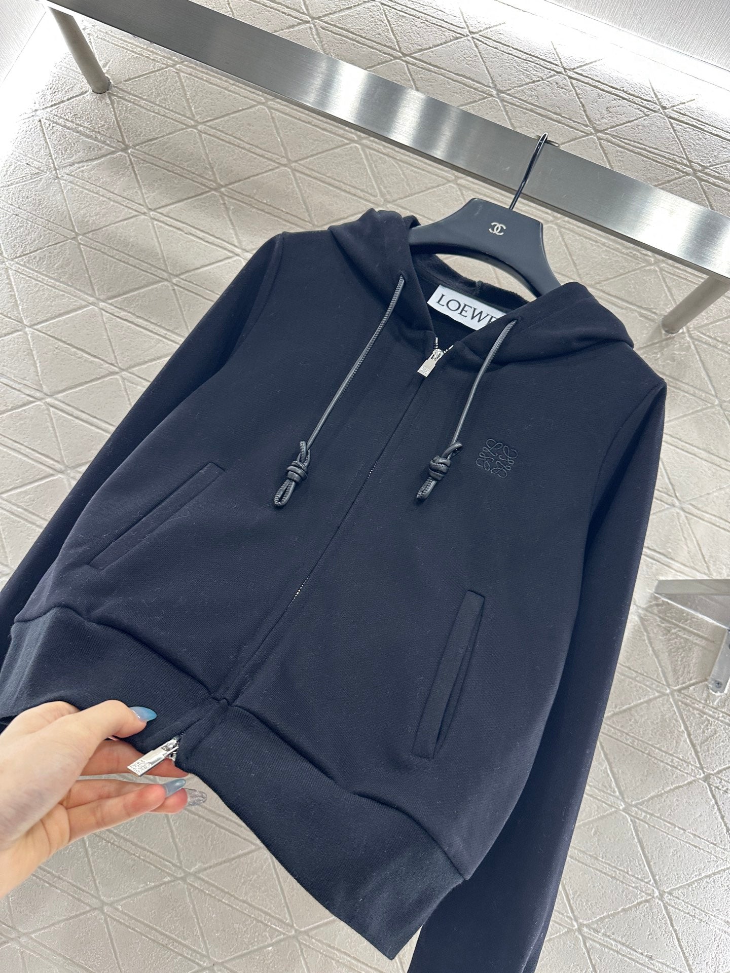 Lo 25 Velvet brushed hooded zipper jacket