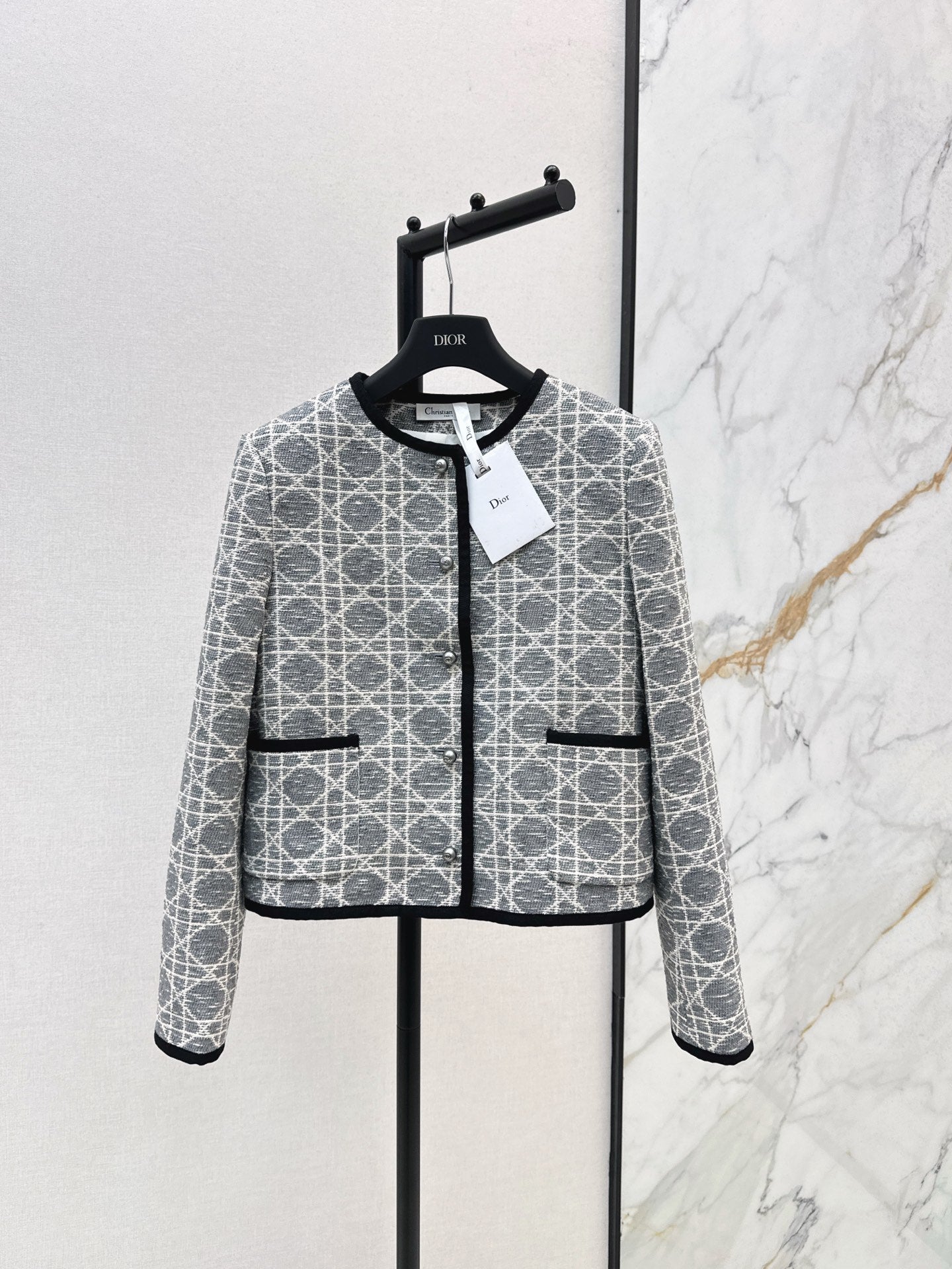 Di 25 New limited edition rattan plaid round neck jacket