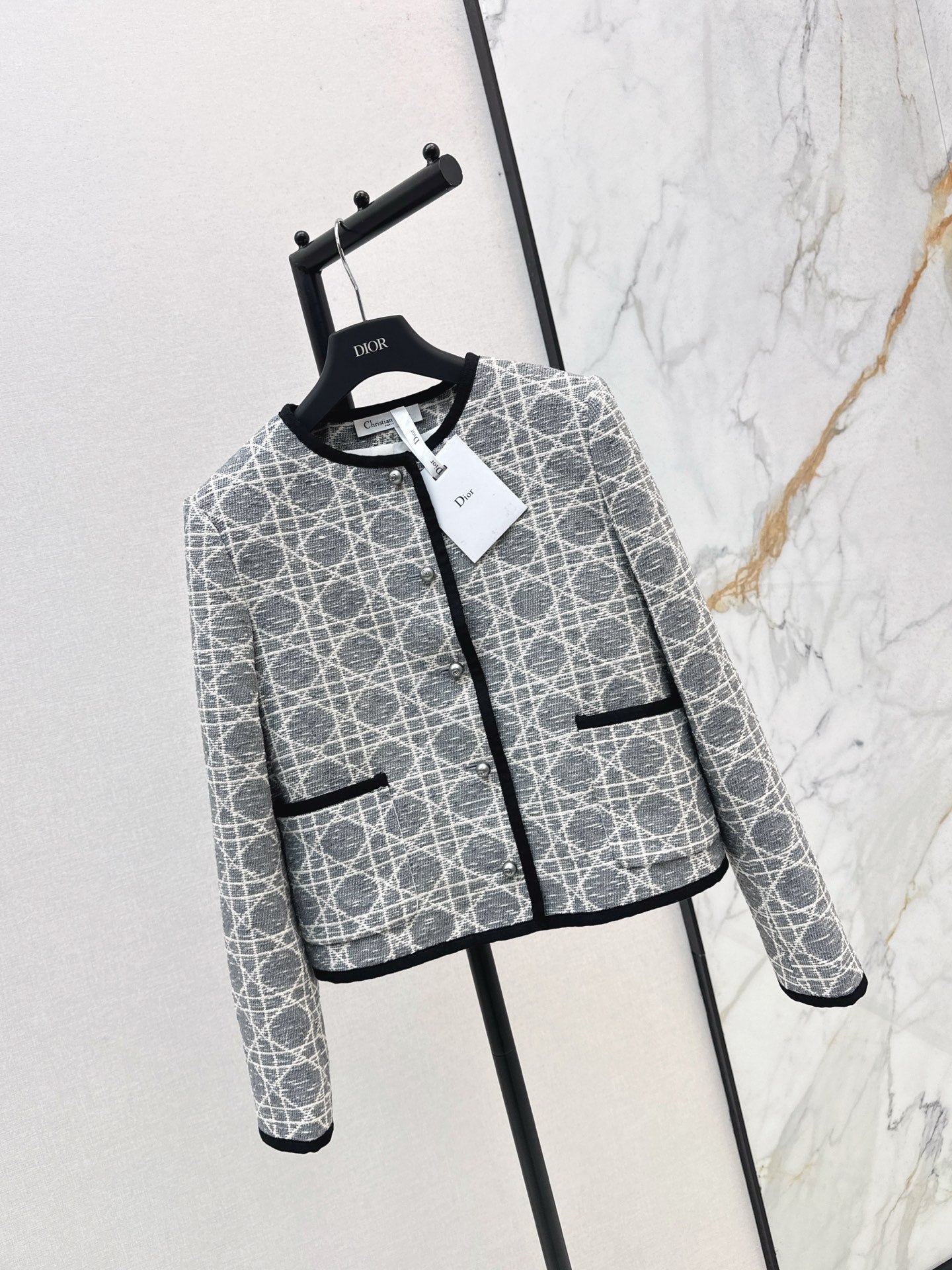 Di 25 New limited edition rattan plaid round neck jacket