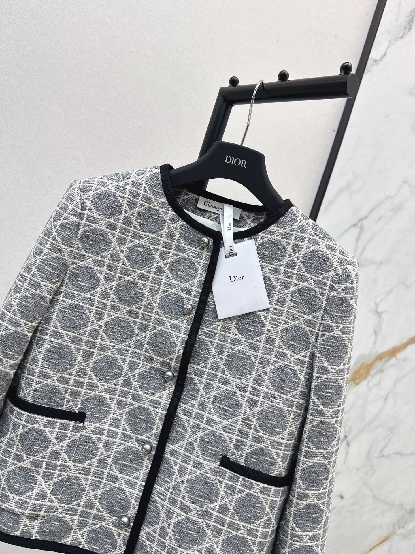 Di 25 New limited edition rattan plaid round neck jacket
