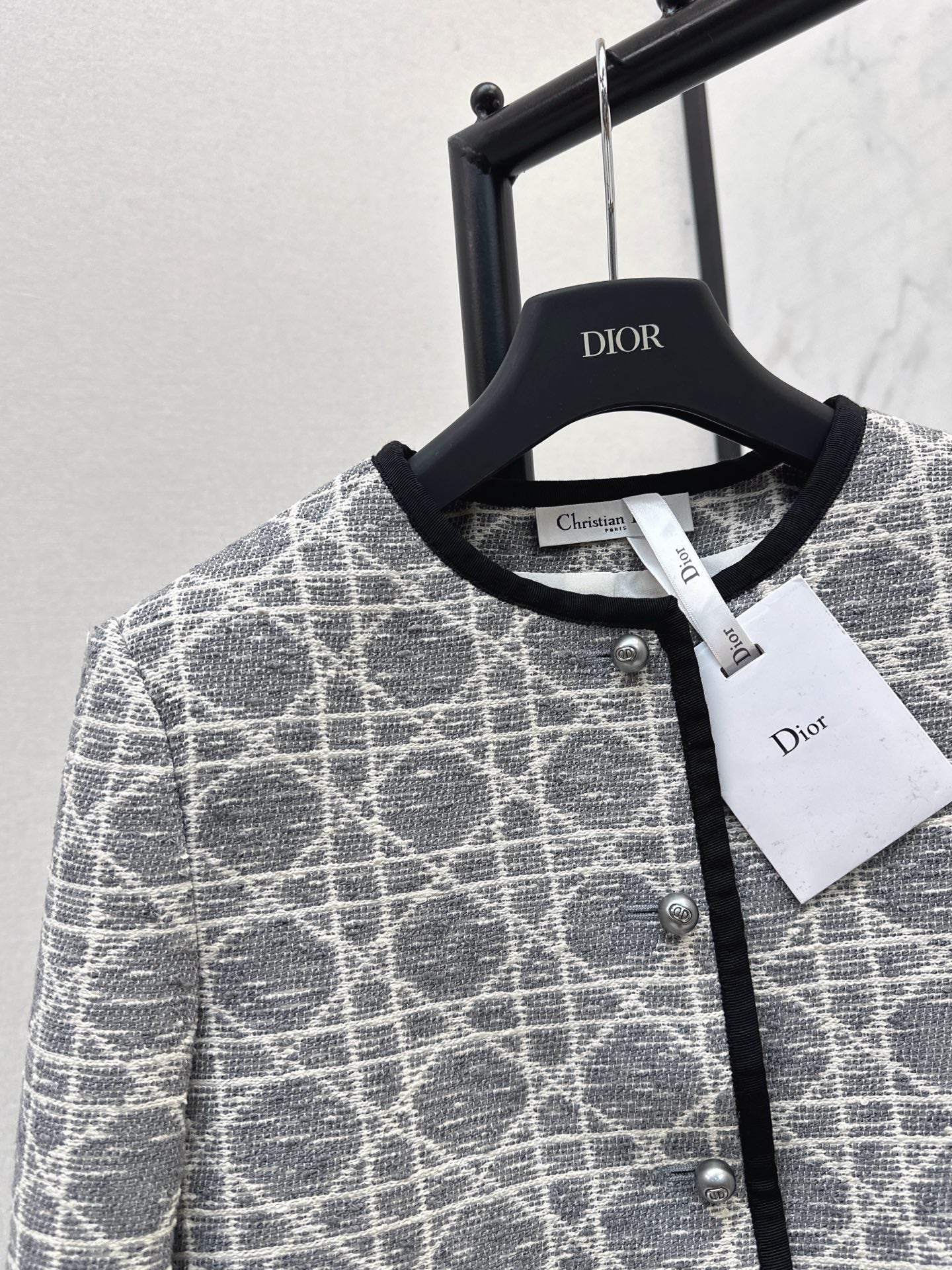 Di 25 New limited edition rattan plaid round neck jacket