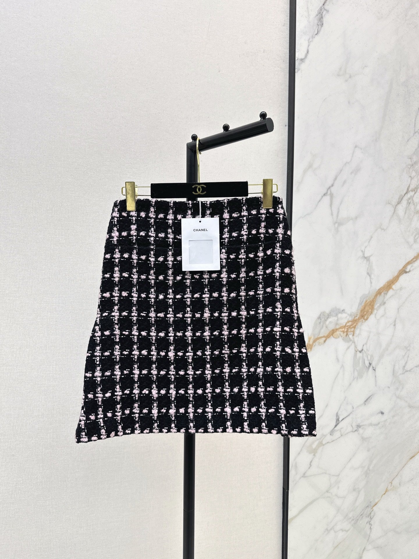 C 25 New style positioning plaid woven short jacket + A-line skirt set🖤