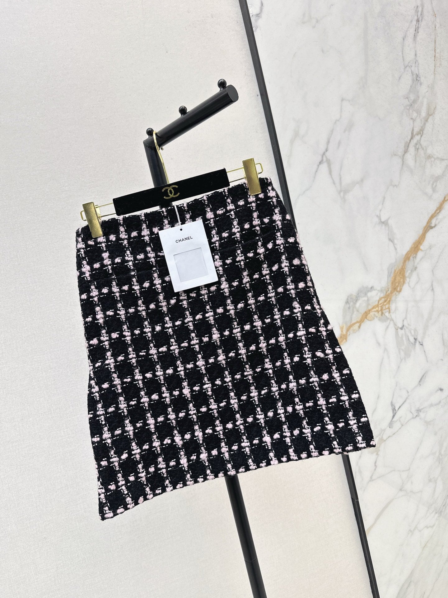 C 25 New style positioning plaid woven short jacket + A-line skirt set🖤