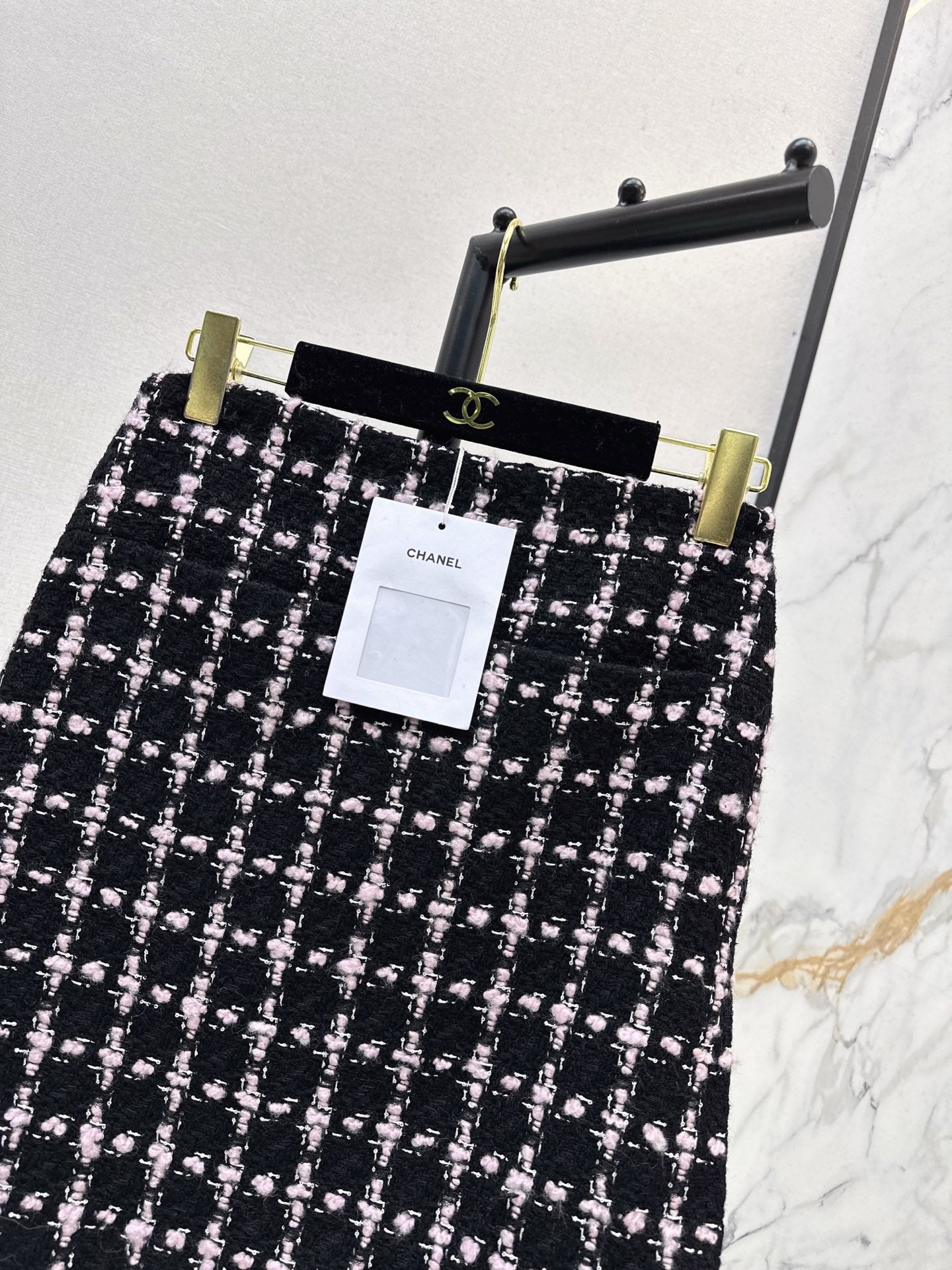 C 25 New style positioning plaid woven short jacket + A-line skirt set🖤