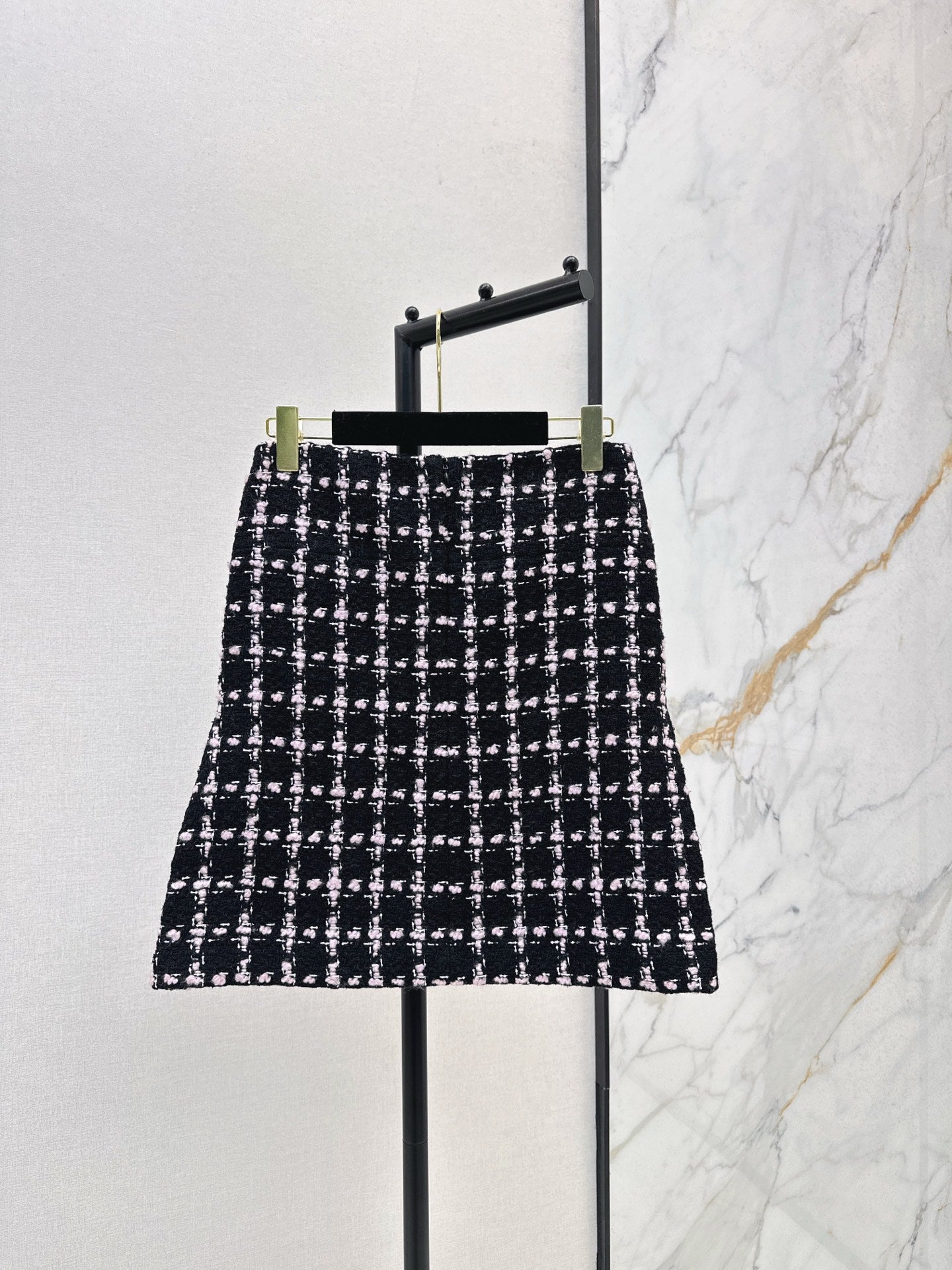 C 25 New style positioning plaid woven short jacket + A-line skirt set🖤