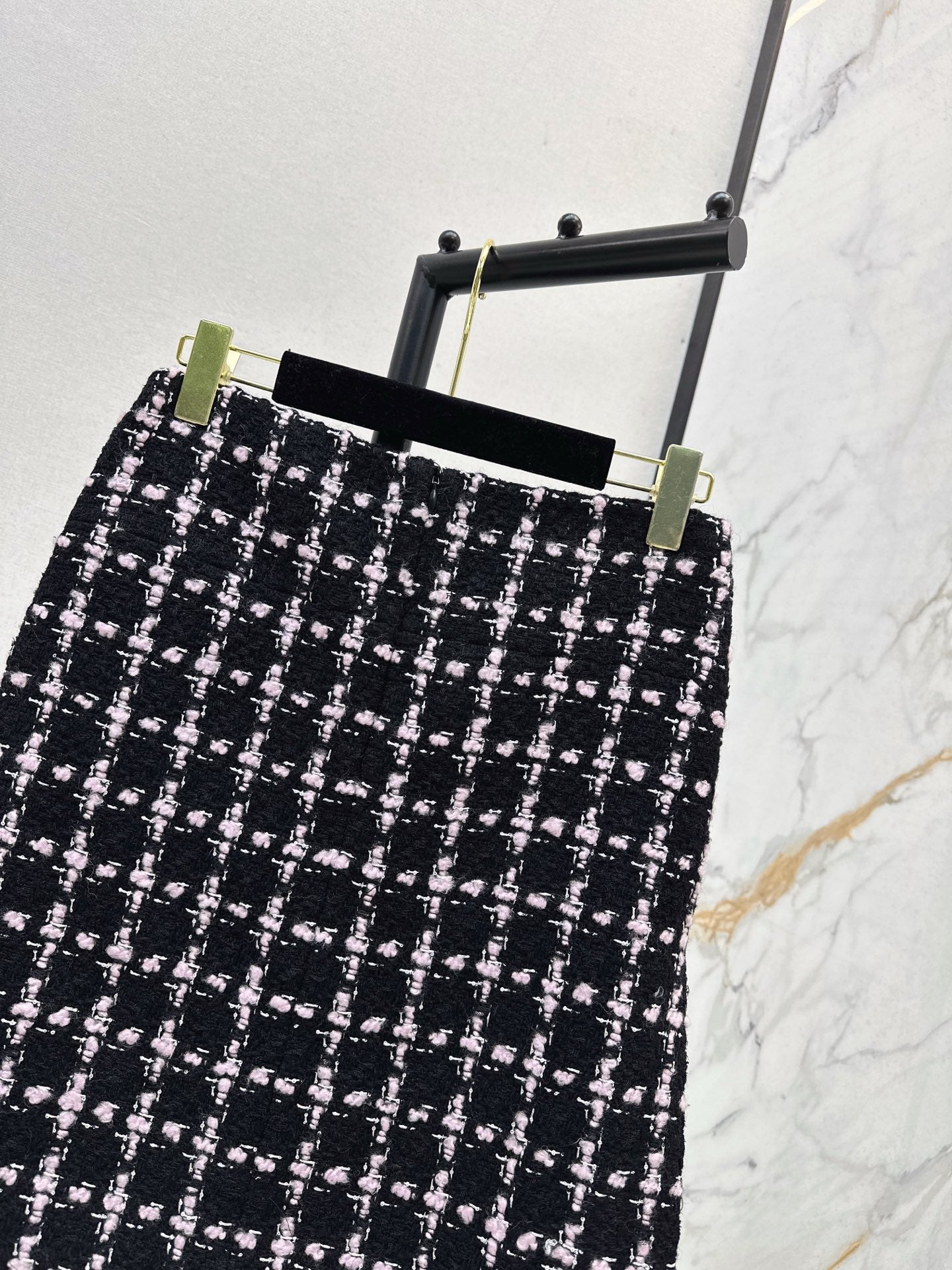 C 25 New style positioning plaid woven short jacket + A-line skirt set🖤