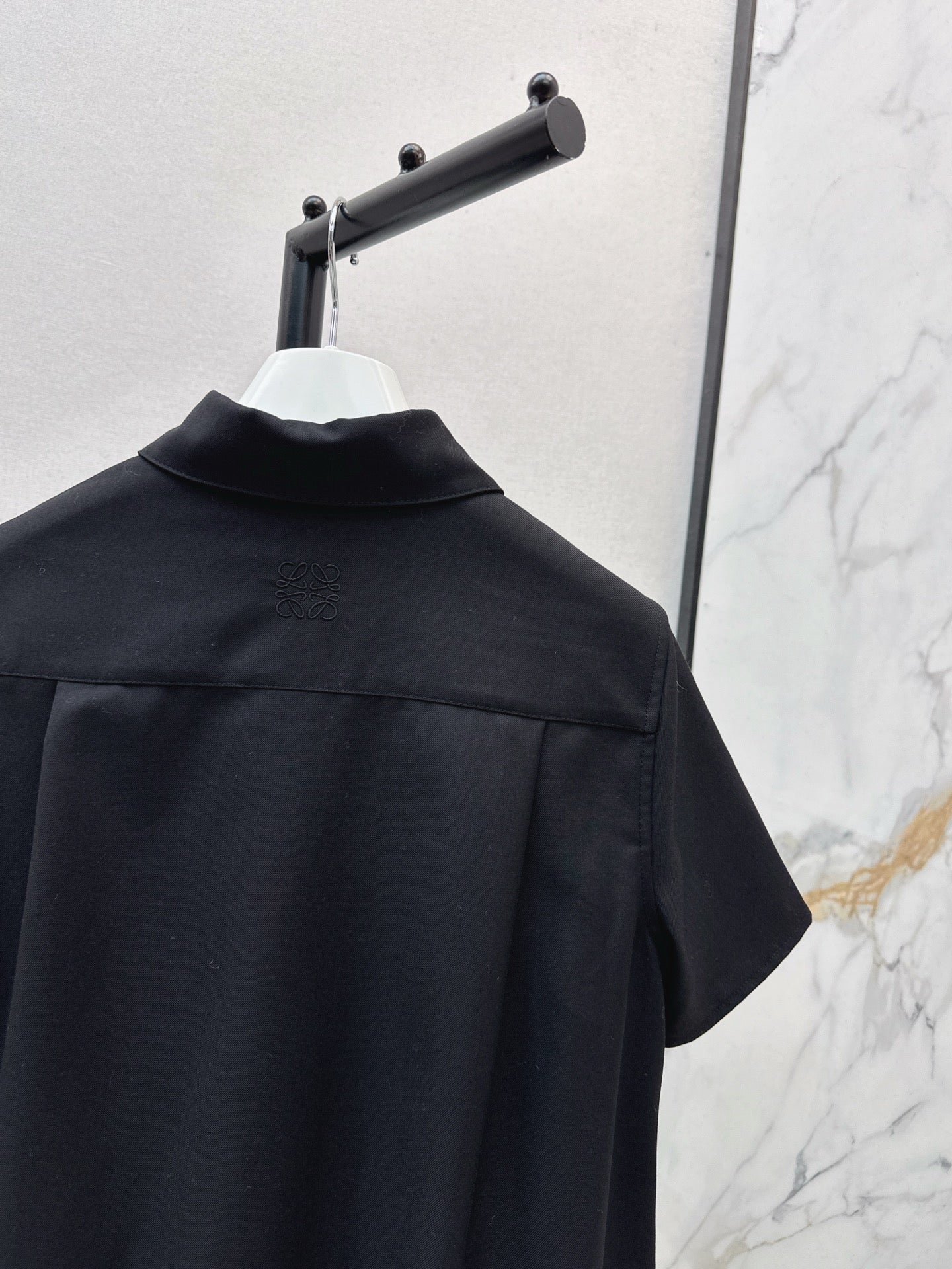 Lo 25 Lapel Leather Button Shirt Dress