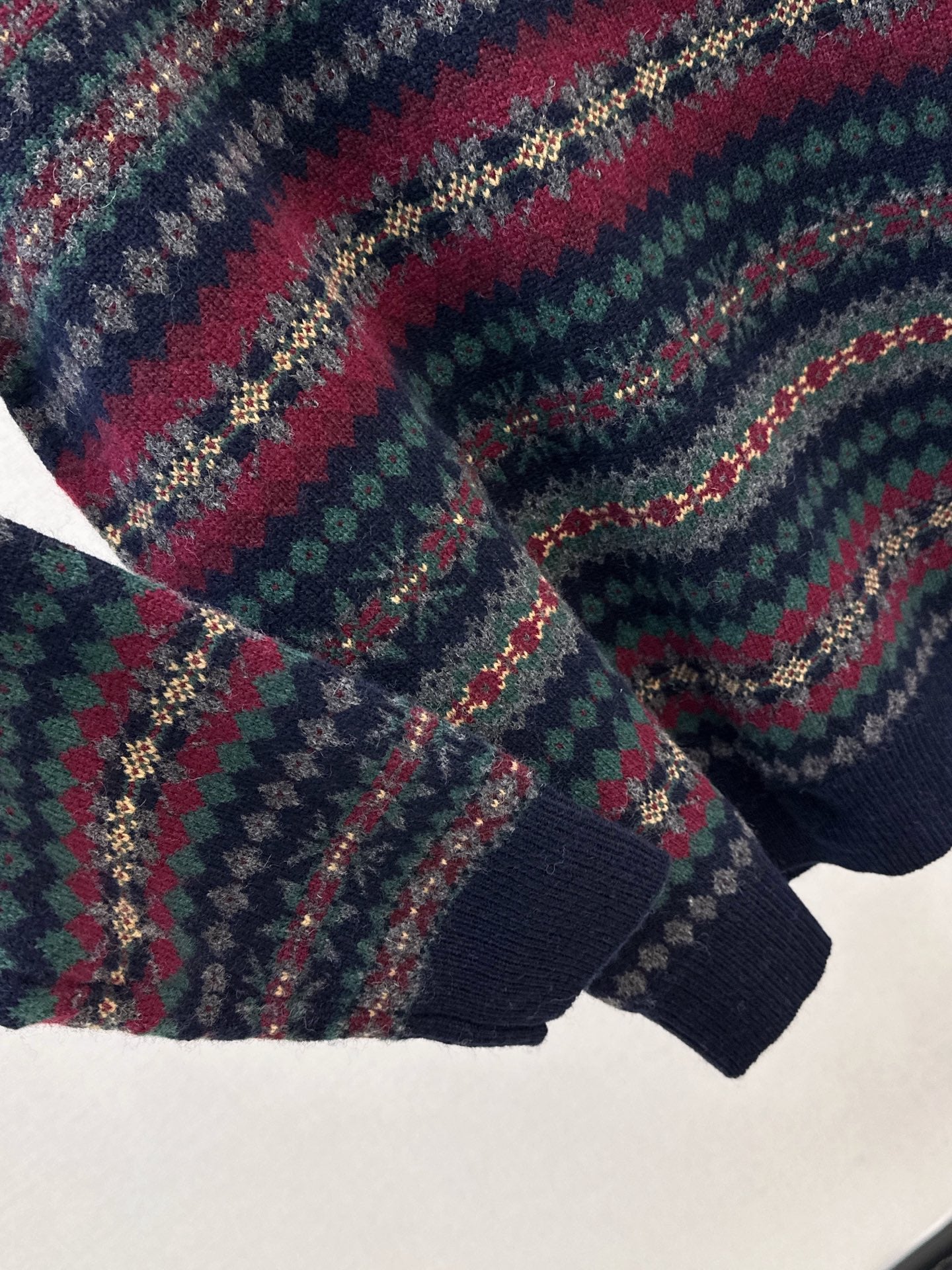 Ral 25 New Fair Isle Intarsia Wool Crew Neck Sweater