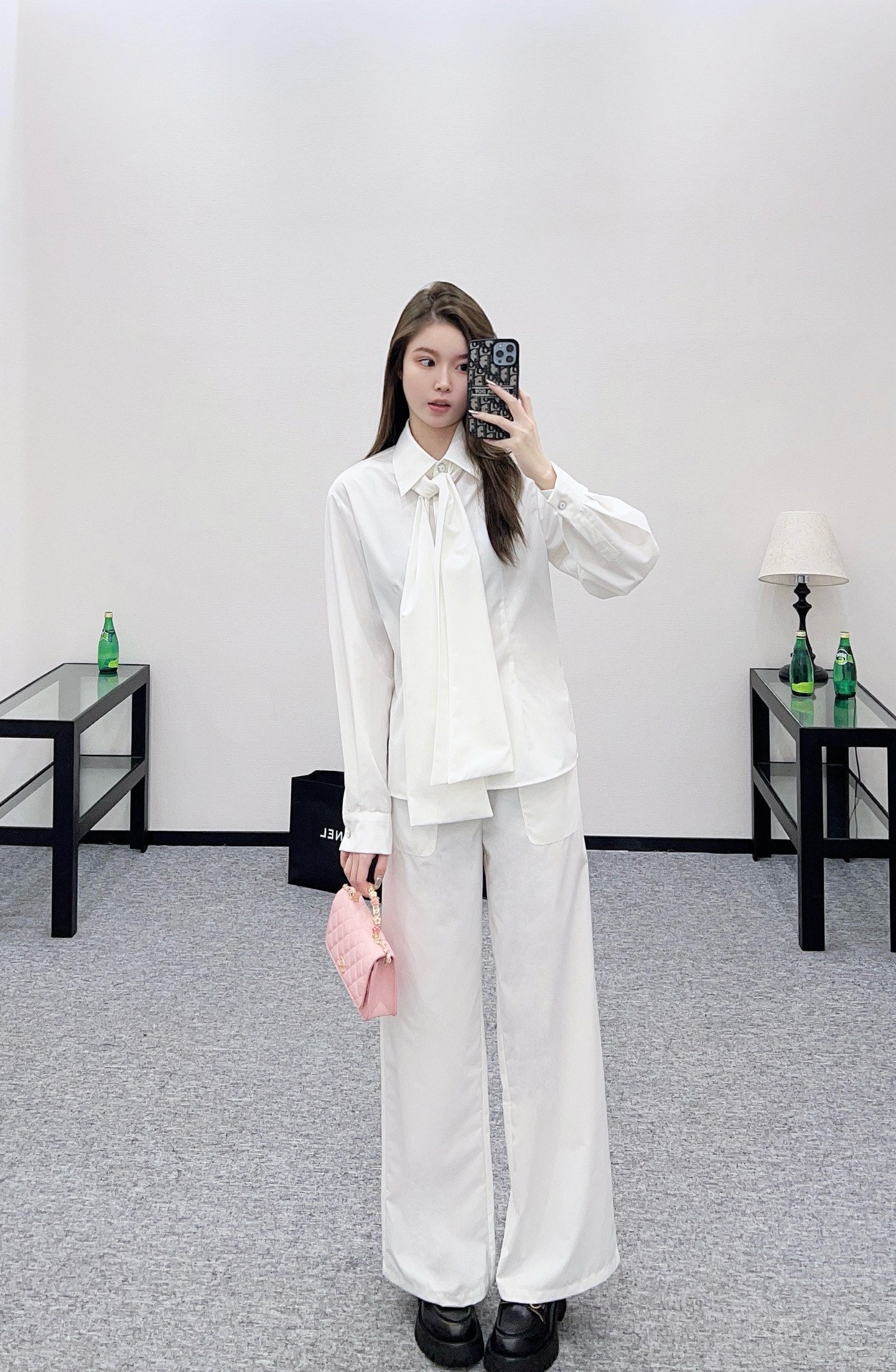 C 25 Ribbon tie shirt