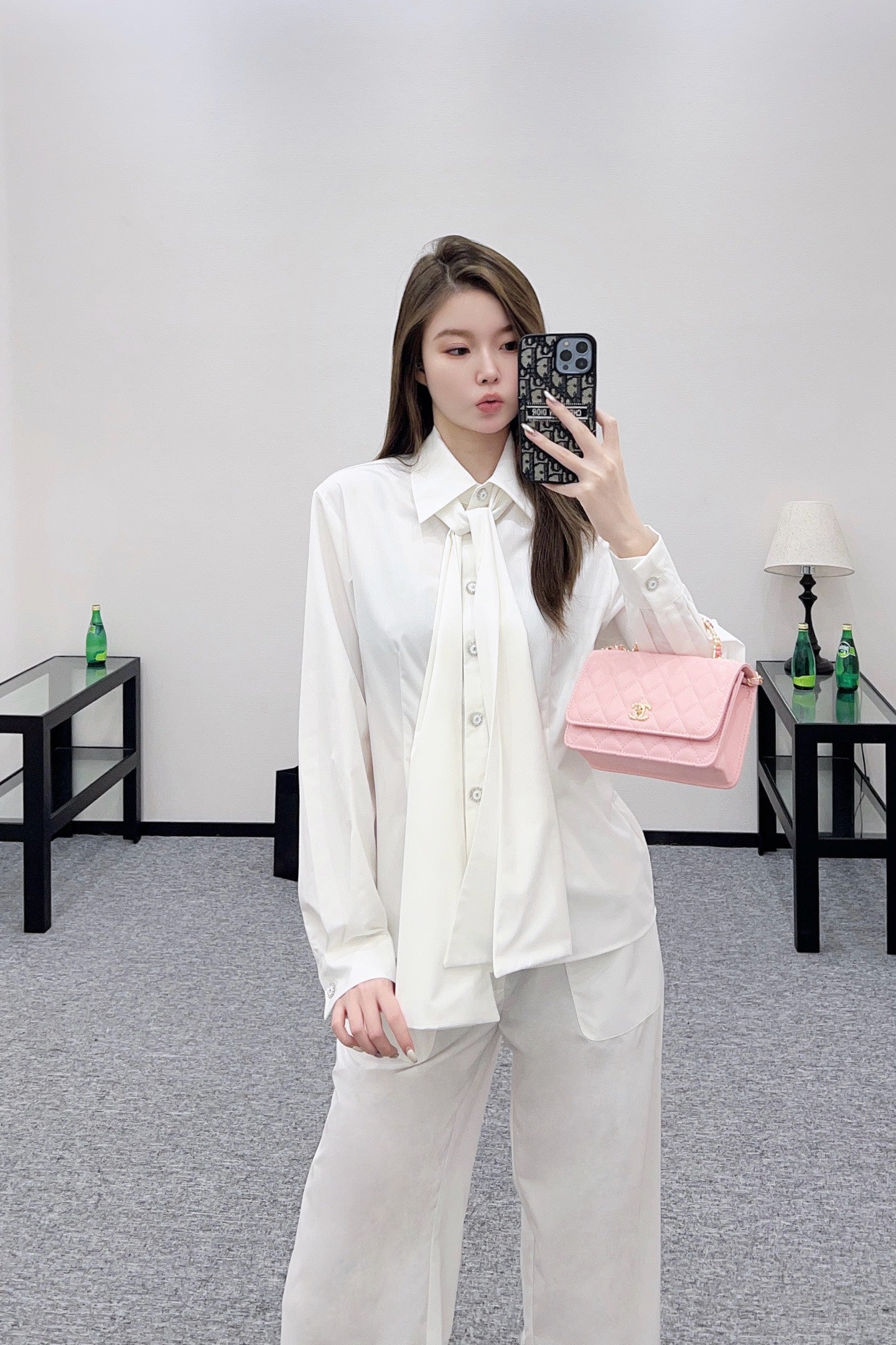 C 25 Ribbon tie shirt