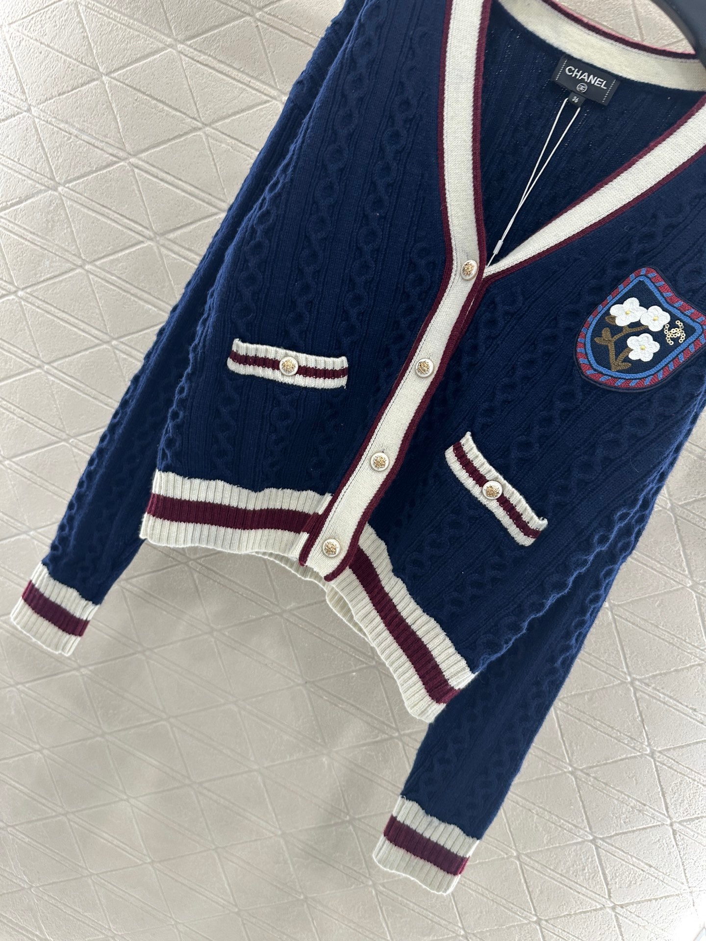 C 25 V-neck cable-knit cashmere cardigan