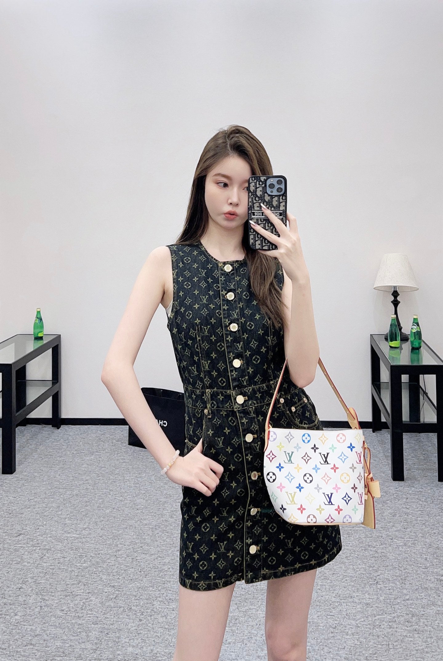 L 25 denim vest skirt