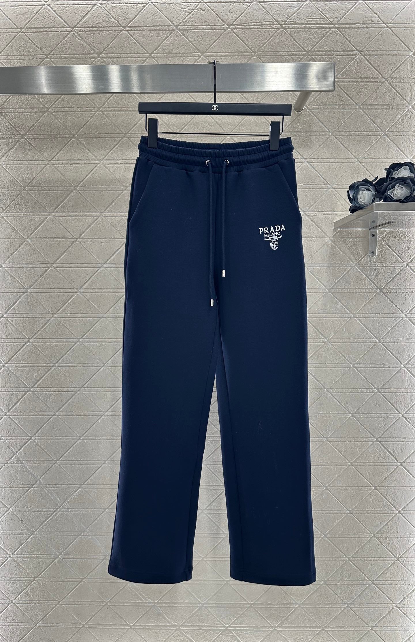 Pr 25 Zipper lapel jacket and trousers set(gray/navy)