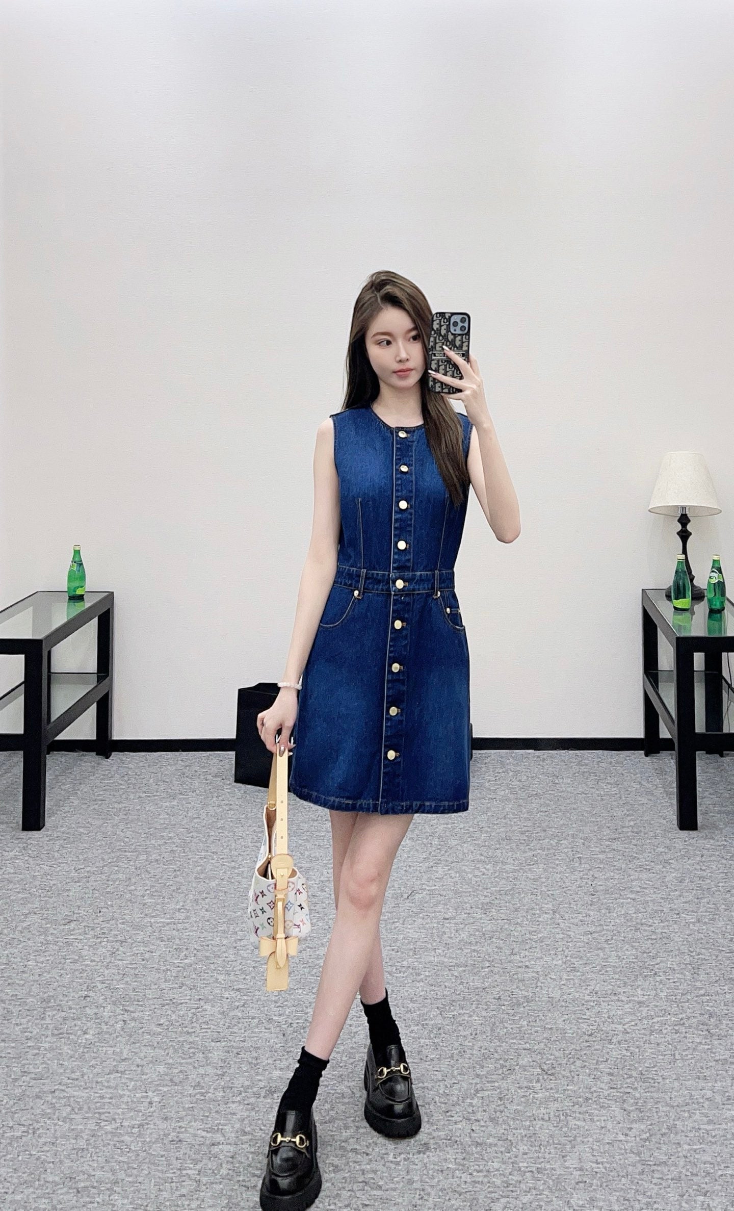 L 25 denim vest skirt