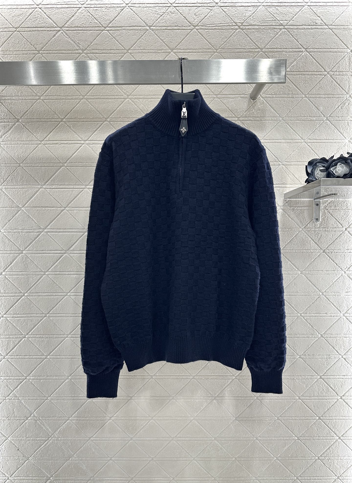 L 25 Turtleneck Zippered Knit Cashmere Wool Sweater