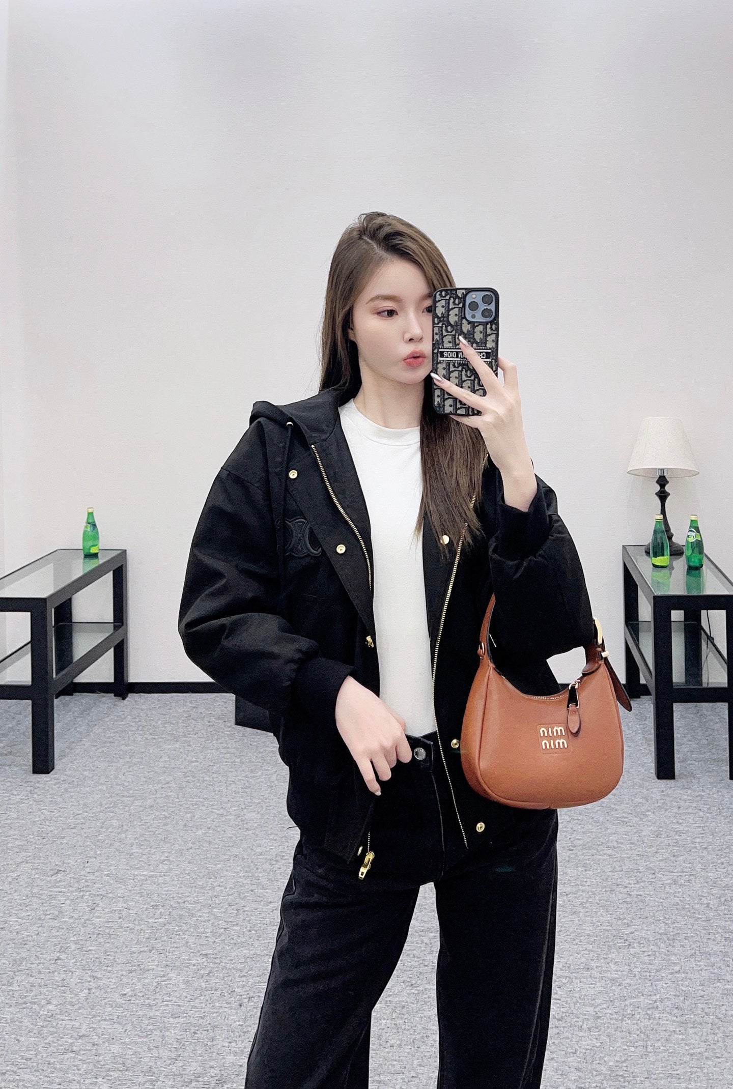 Ce 25 Hooded quilted drawstring jacket