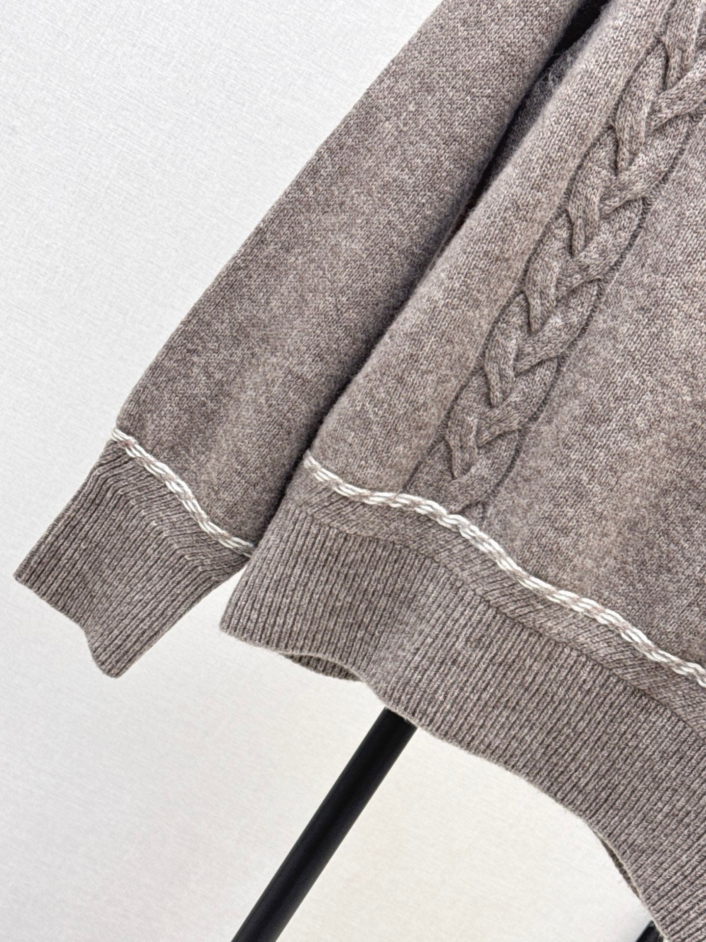 Lor 25 New style cable-knit half-open wool sweater(BEIGI/BORWN/GRAY)