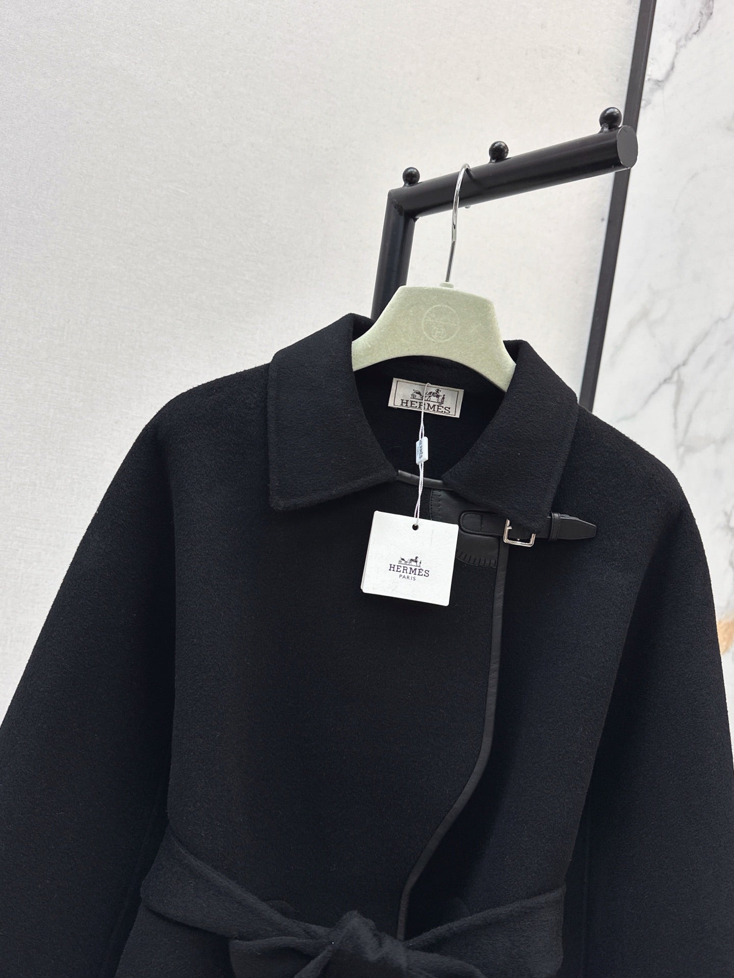 He 25 Sheepskin button wool cashmere coat(BEIGI/BLACK)