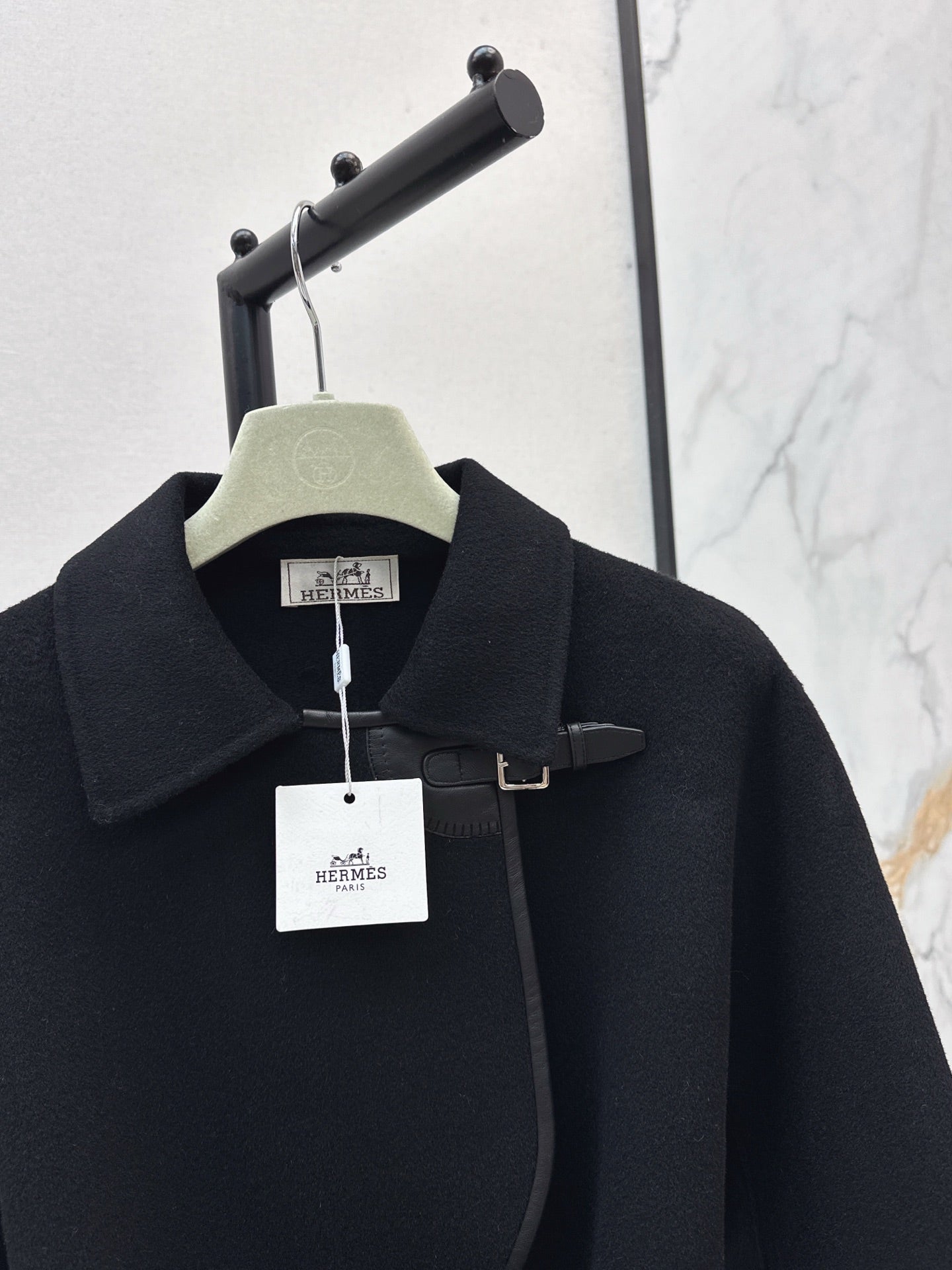 He 25 Sheepskin button wool cashmere coat(BEIGI/BLACK)