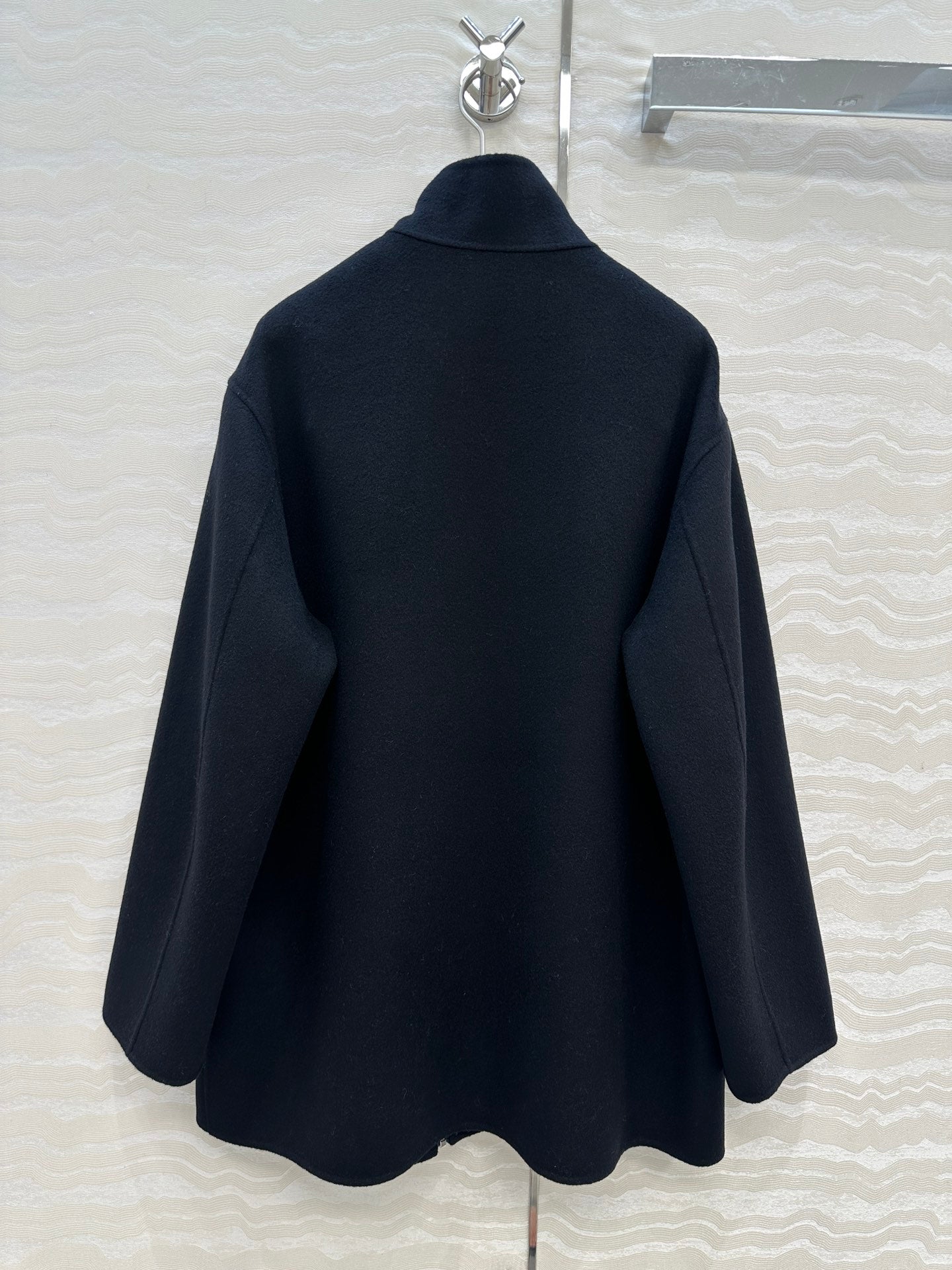 He 25 Double-sided stand-up collar wool and cashmere coat(BEIGI/BLACK)