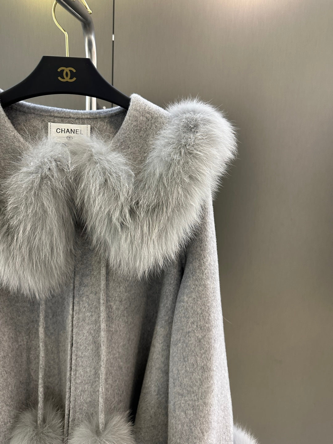 C 25fw New imported white fox fur + Australian superfine wool coat(WHITE/PINK/GRAY)