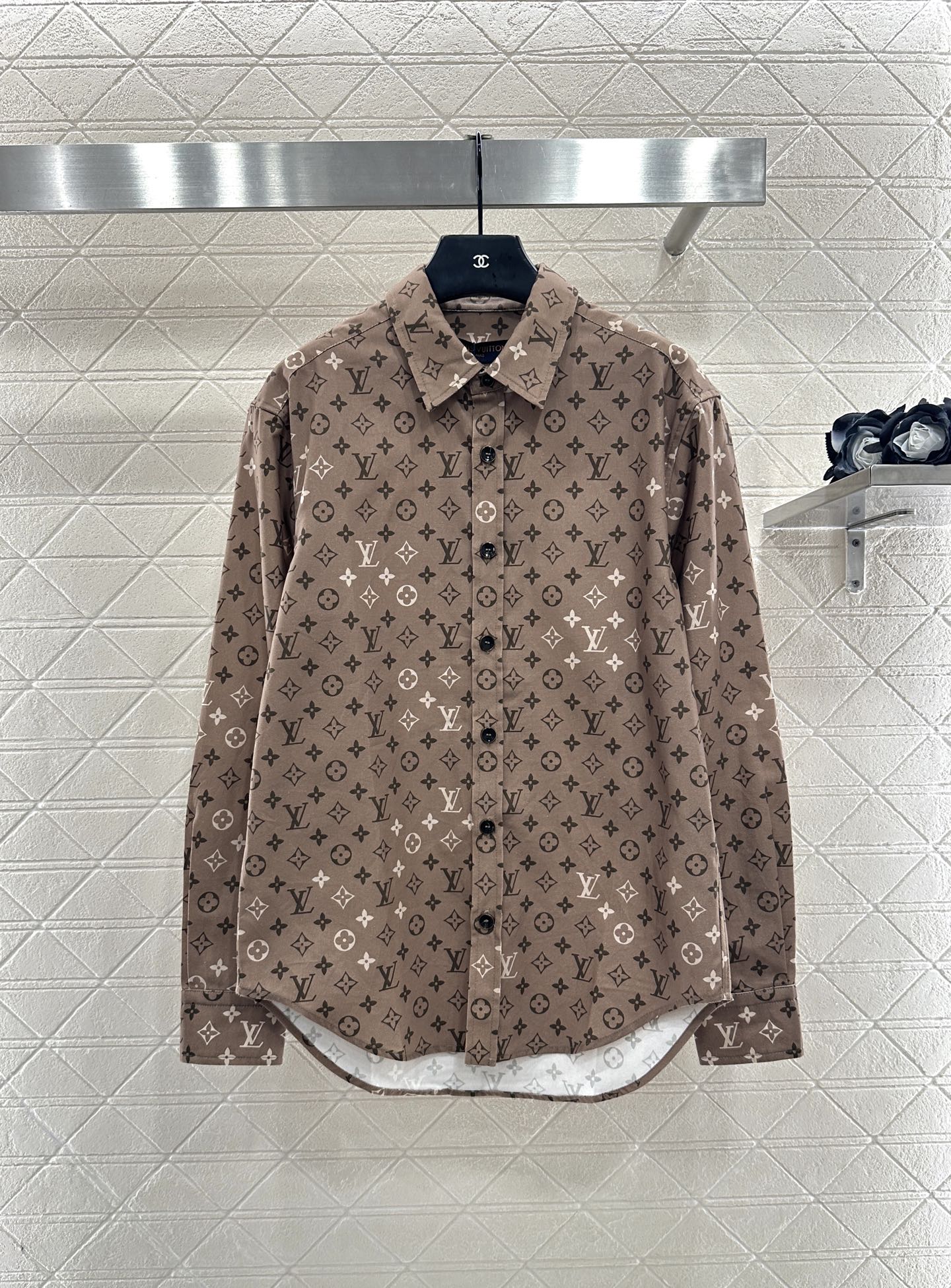 L 25 Printed lapel long-sleeved shirt