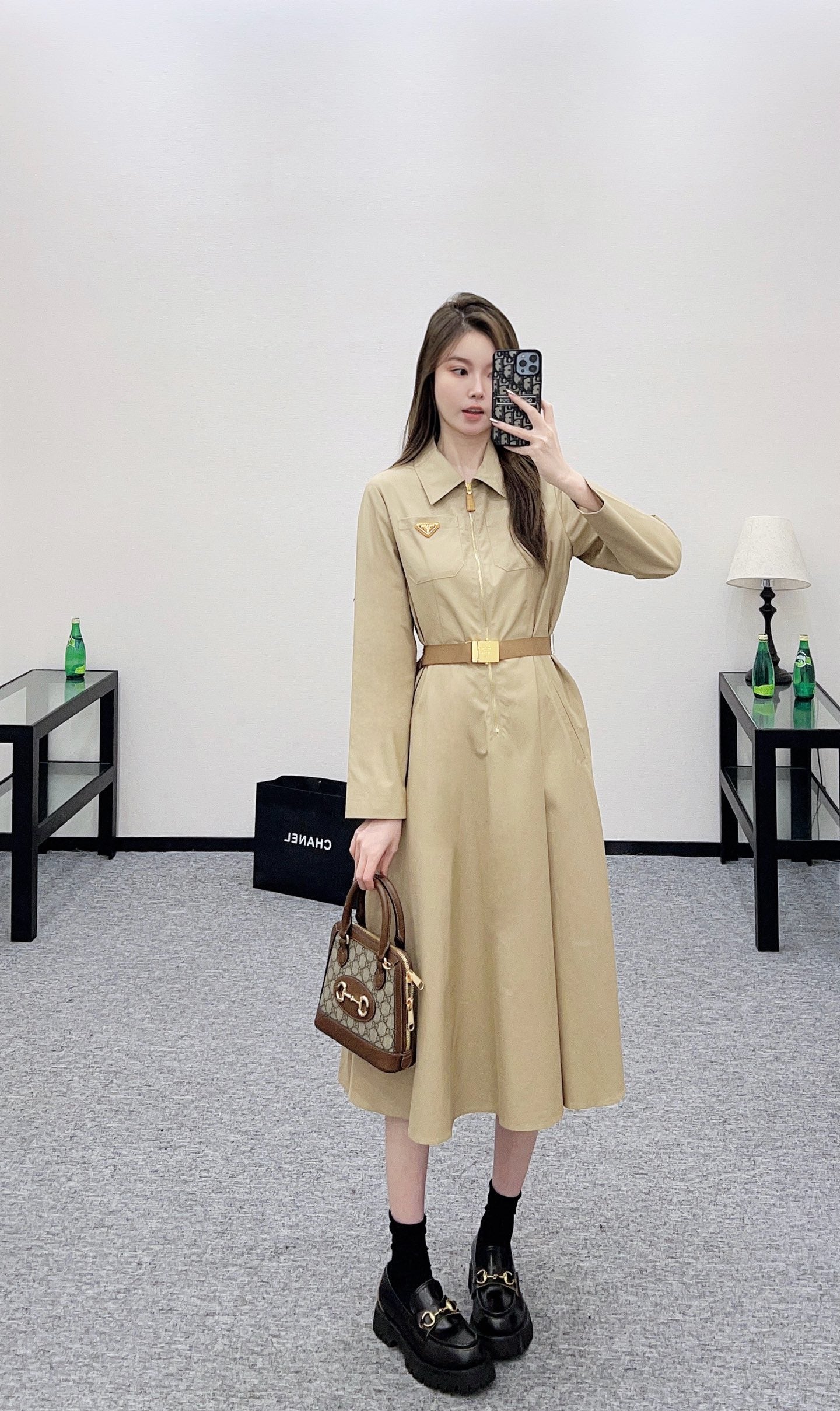 Pr 25 Lapel belt dress