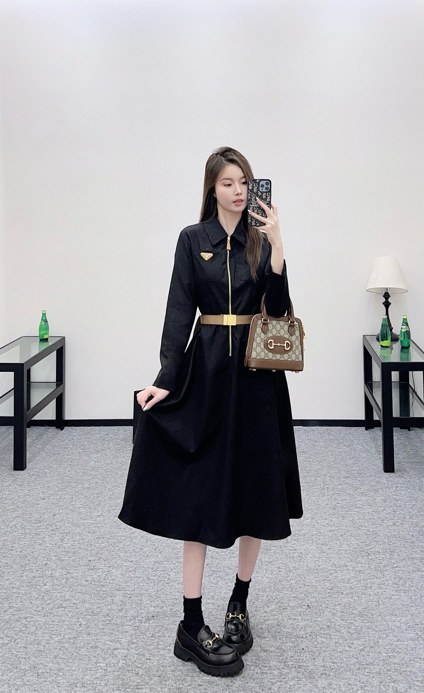 Pr 25 Lapel belt dress
