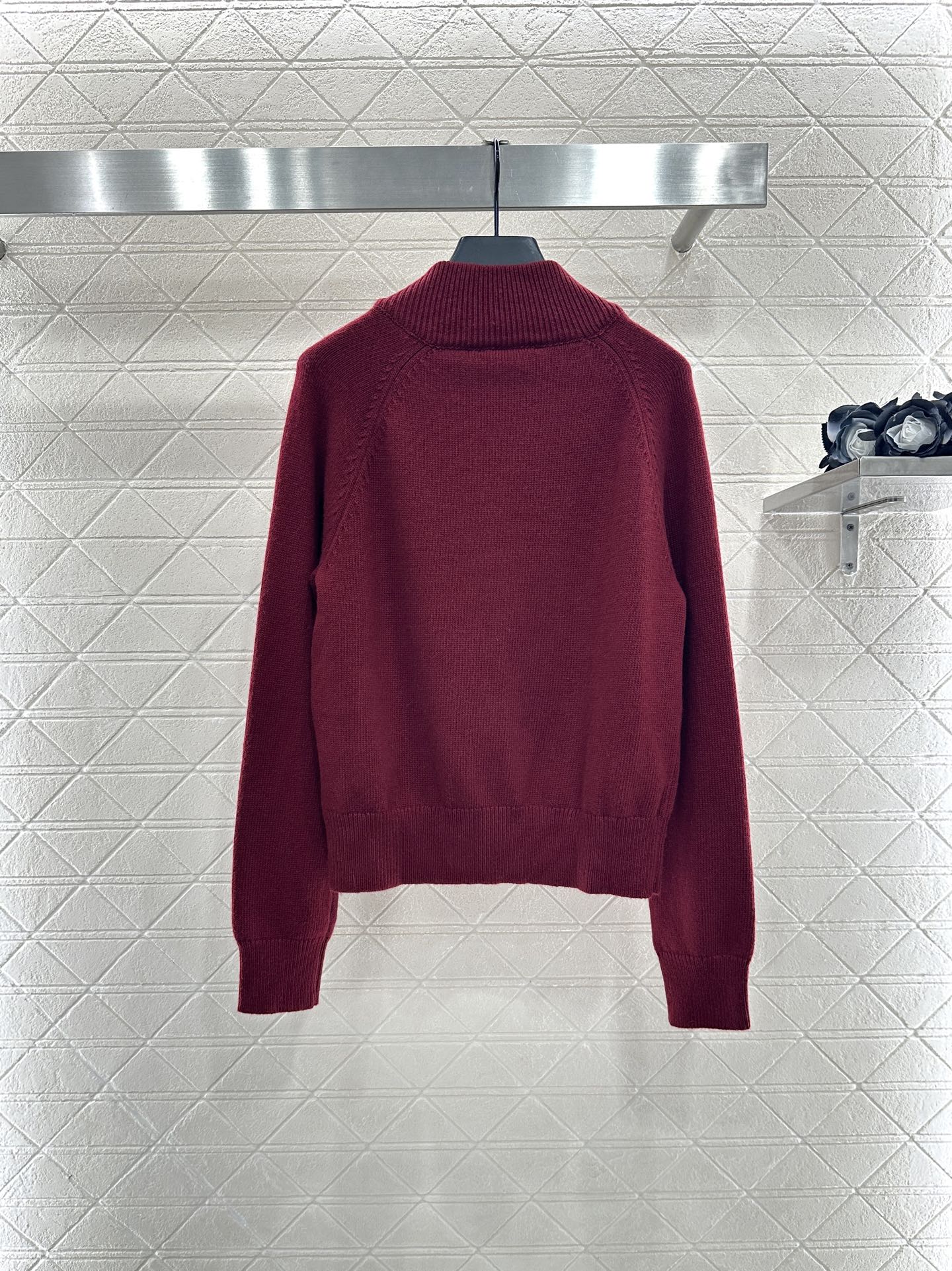 Mi 25 Zippered knit wool cardigan