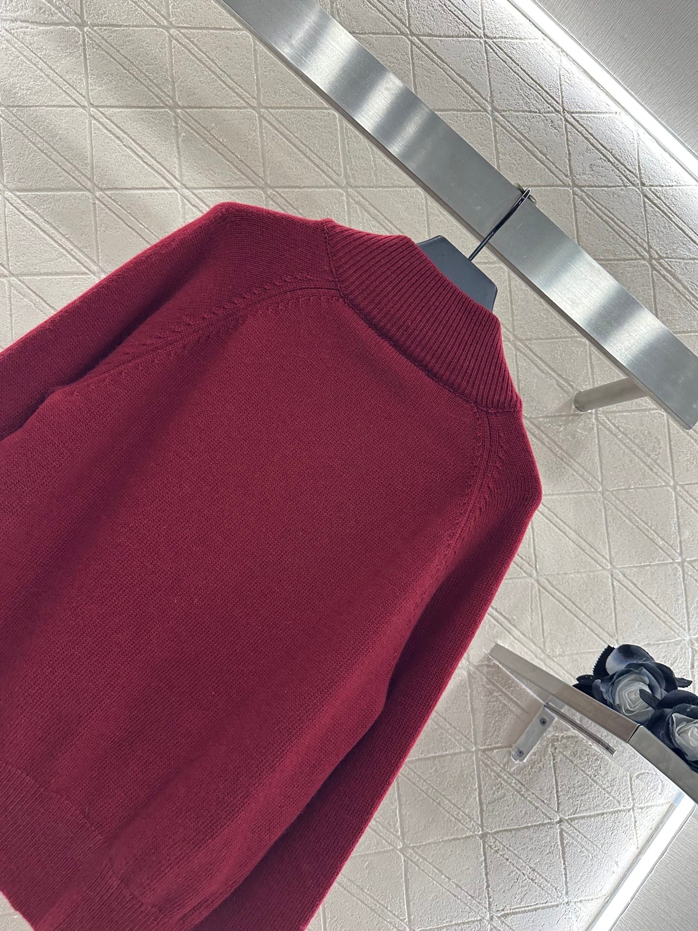 Mi 25 Zippered knit wool cardigan